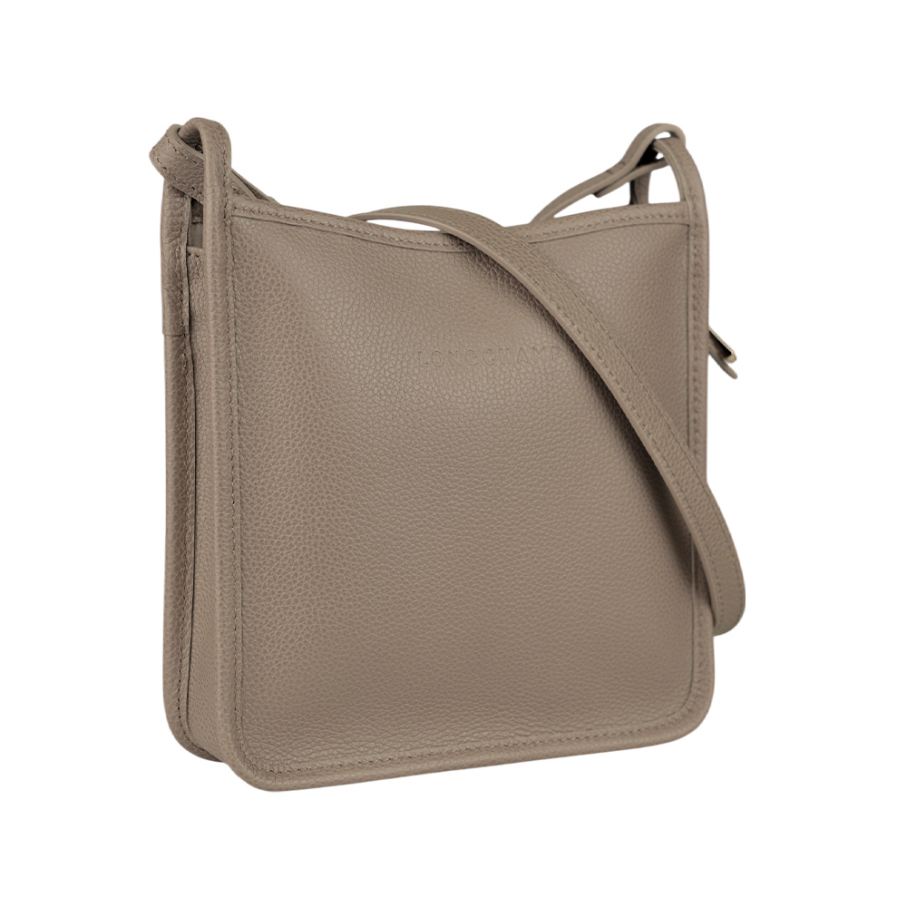 【LONGCHAMP】S號 LE FOULONNE 牛皮方形拉鍊斜背包(斑鳩灰) 10138 021 P55