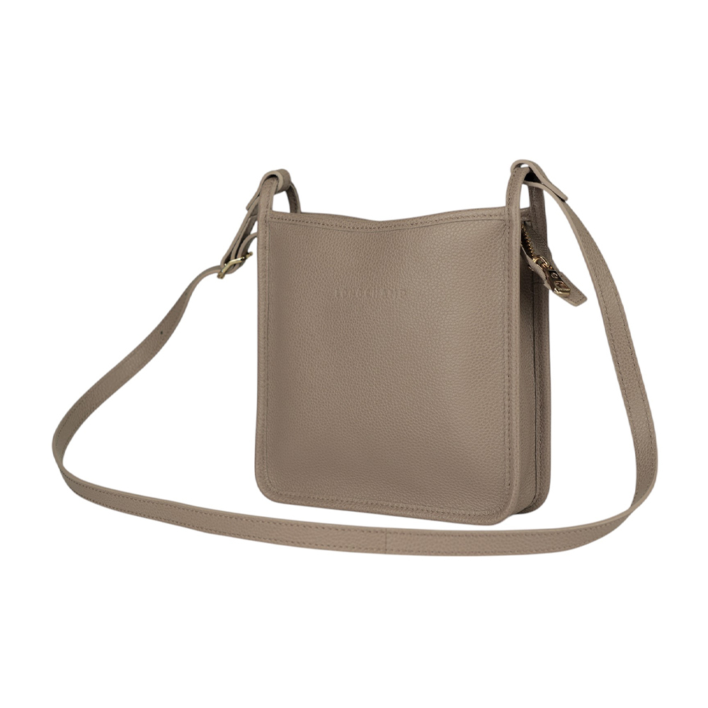 【LONGCHAMP】S號 LE FOULONNE 牛皮方形拉鍊斜背包(斑鳩灰) 10138 021 P55