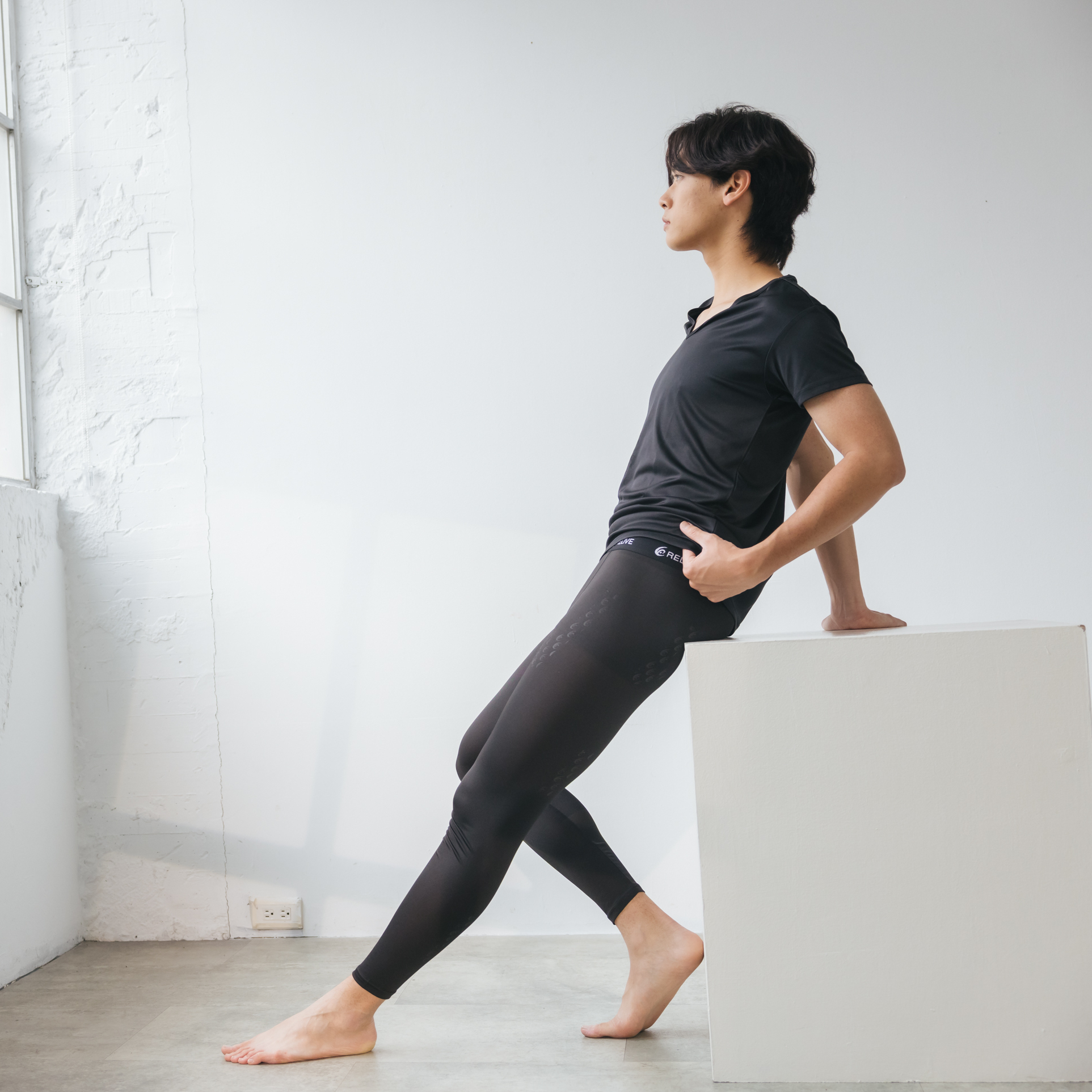 【黑電氣石】彈性發熱內搭長褲｜男款