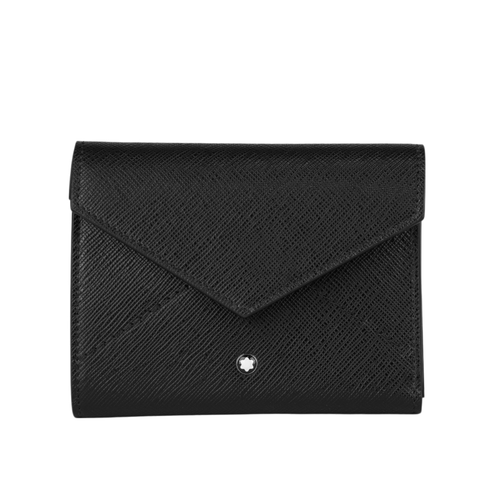 【MONT BLANC】Sartorial 匠心系列三折信封式短夾(黑色) 198225