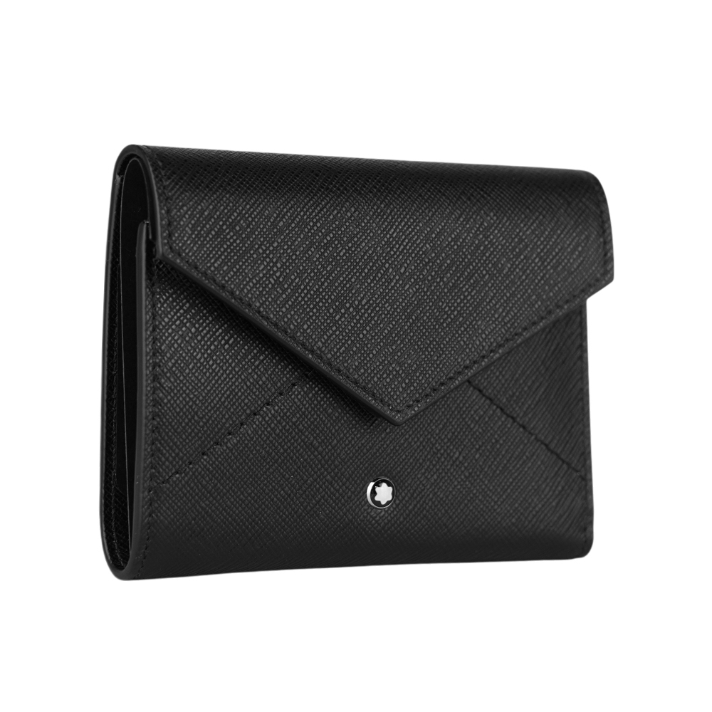 【MONT BLANC】Sartorial 匠心系列三折信封式短夾(黑色) 198225