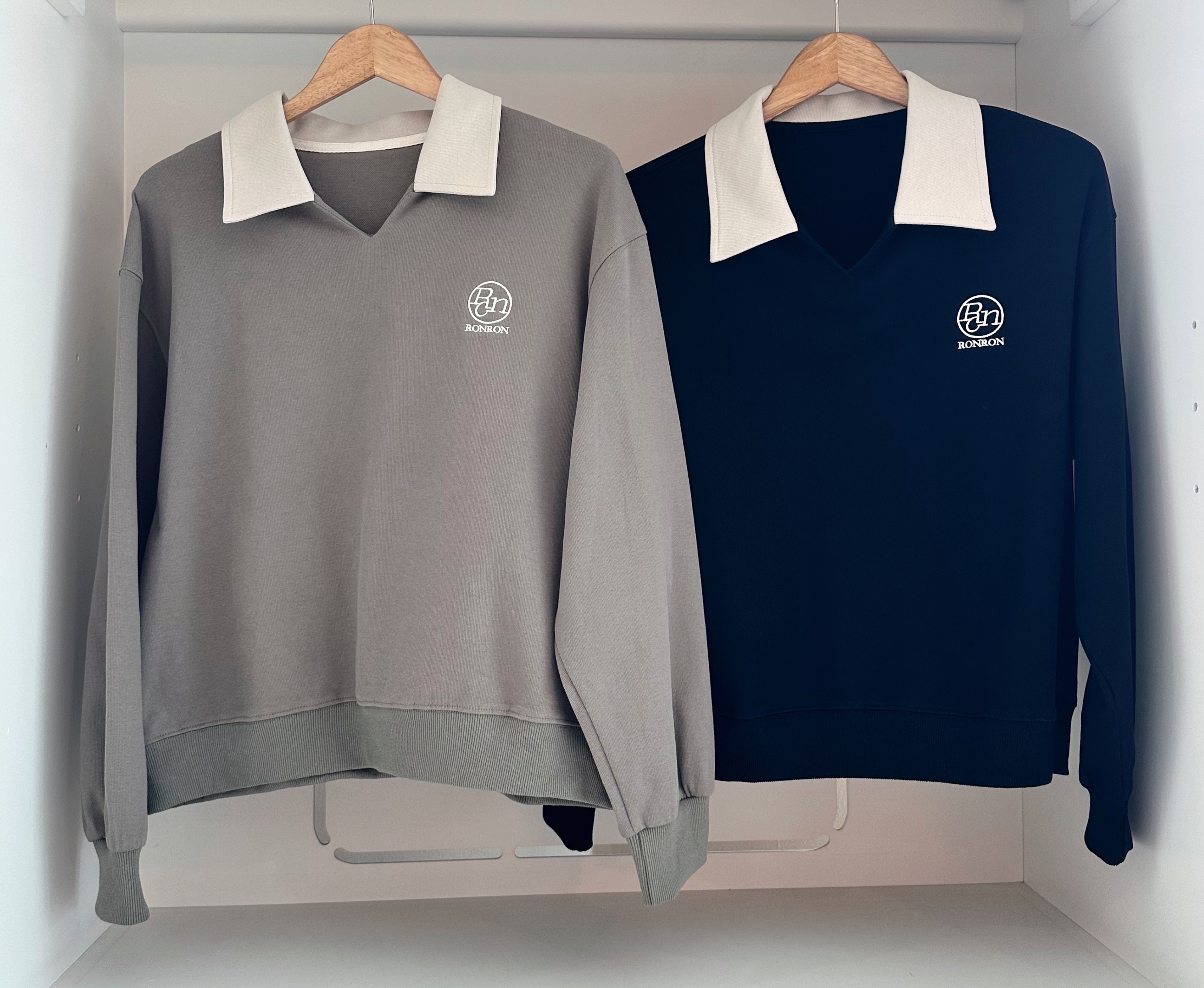 TWO TONE COLLARED OVERSIZE SWEATS