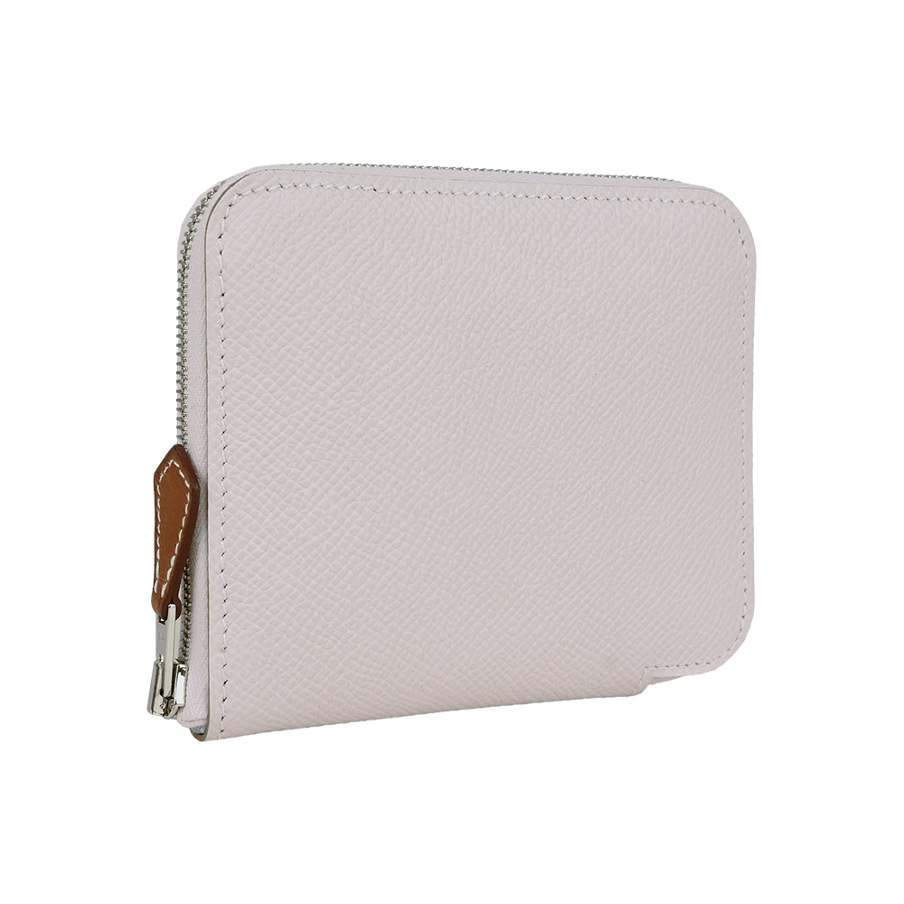 【HERMES】EPSOM皮 絲巾內裡ㄇ型拉鏈短夾(夢幻紫/天堂藍) H069646CKAV