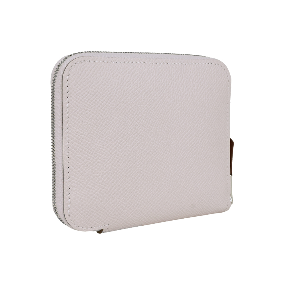 【HERMES】EPSOM皮 絲巾內裡ㄇ型拉鏈短夾(夢幻紫/天堂藍) H069646CKAV
