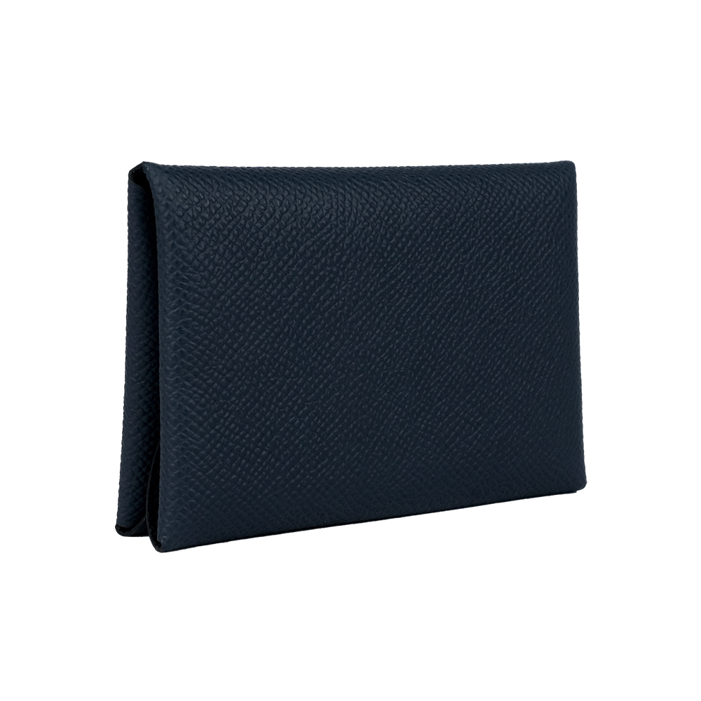 【Hermès】Calvi Duo Epsom皮釦式卡片夾/零錢包
