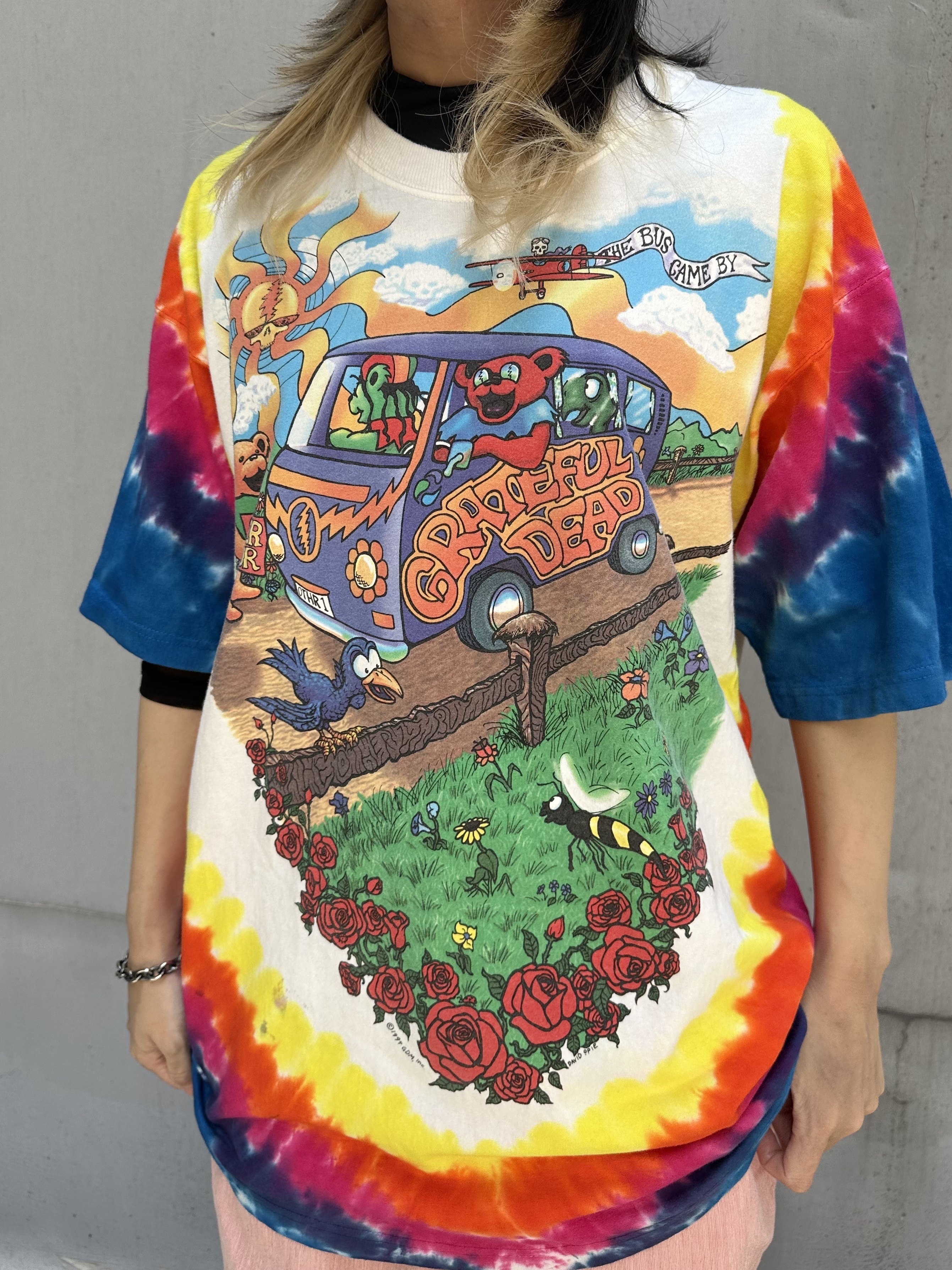 90s LIQUID BLUE GRATEFUL DEADTie Dye Tee Made in USA