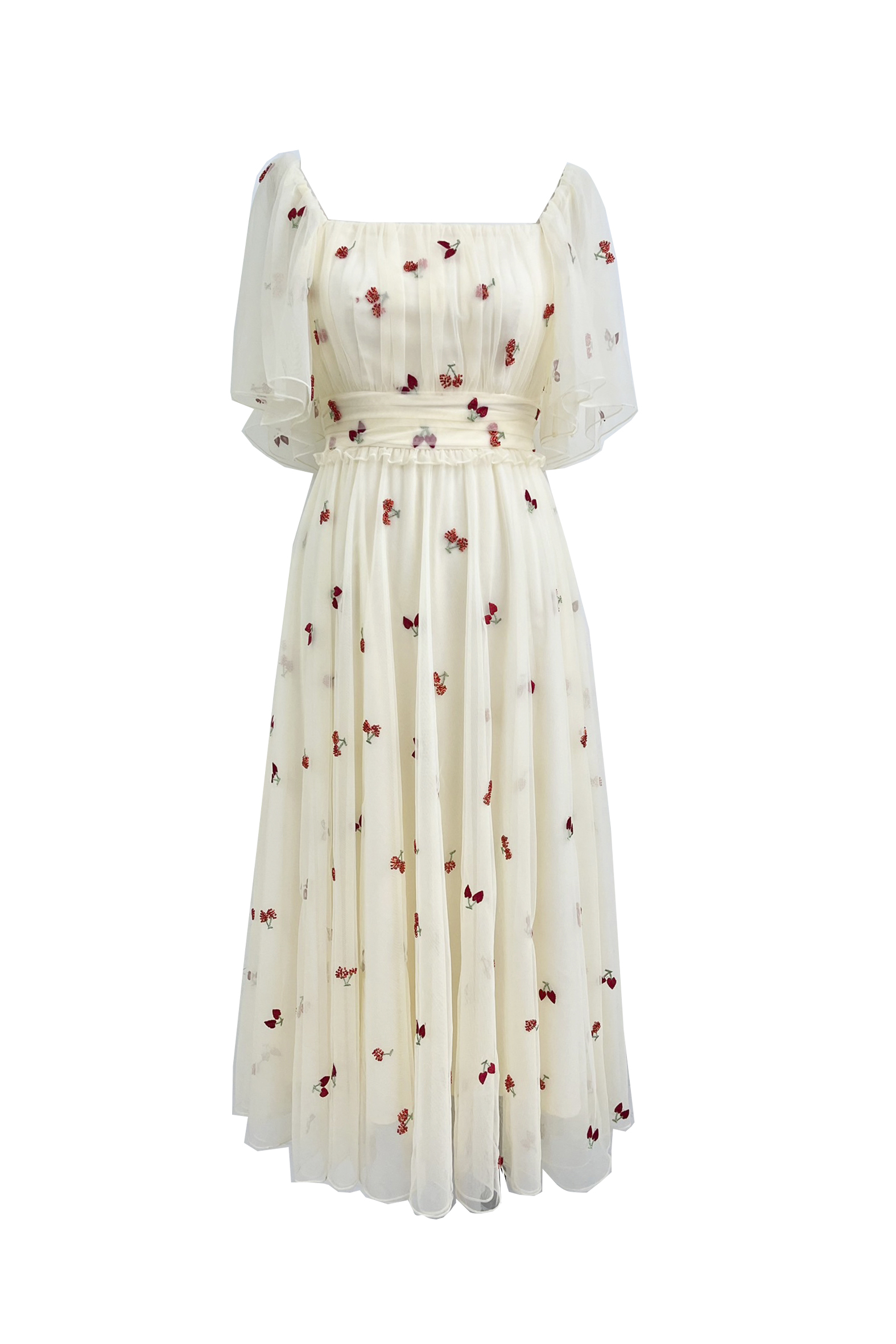 BE10036E1 摩登美莓平口雪紡長洋