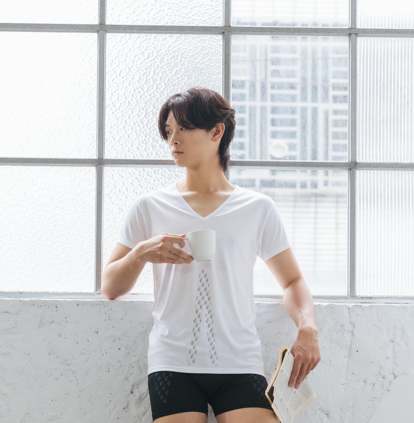 【黑電氣石】透氣 V 領內搭短袖｜男款