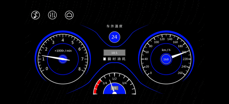 4.3吋 USART HMI 觸控液晶螢幕模組,指針風格
