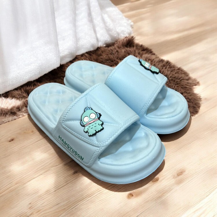 24053-HG Sanrio 水怪厚底格紋拖鞋 #KM24-SHG80124 藍色