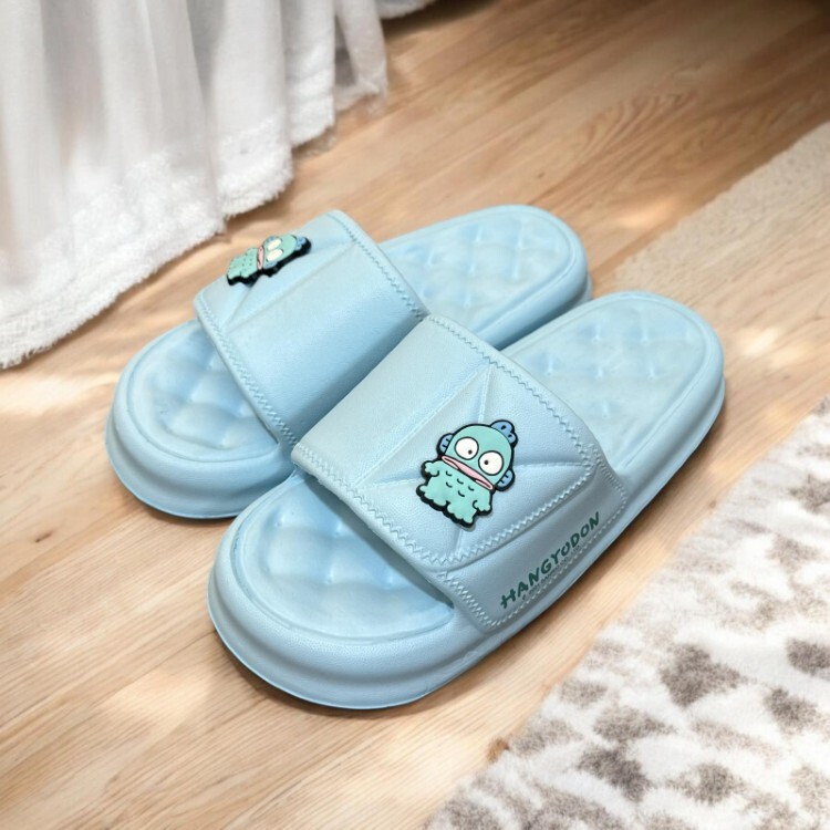 24053-HG Sanrio 水怪厚底格紋拖鞋 #KM24-SHG80124 藍色