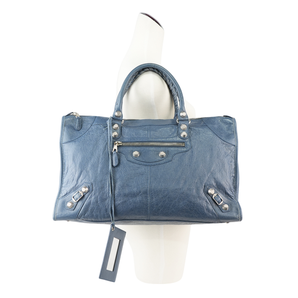 GIANT 12 WORK 銀釦手提機車包(牛仔藍) 285451 4230 G 538735