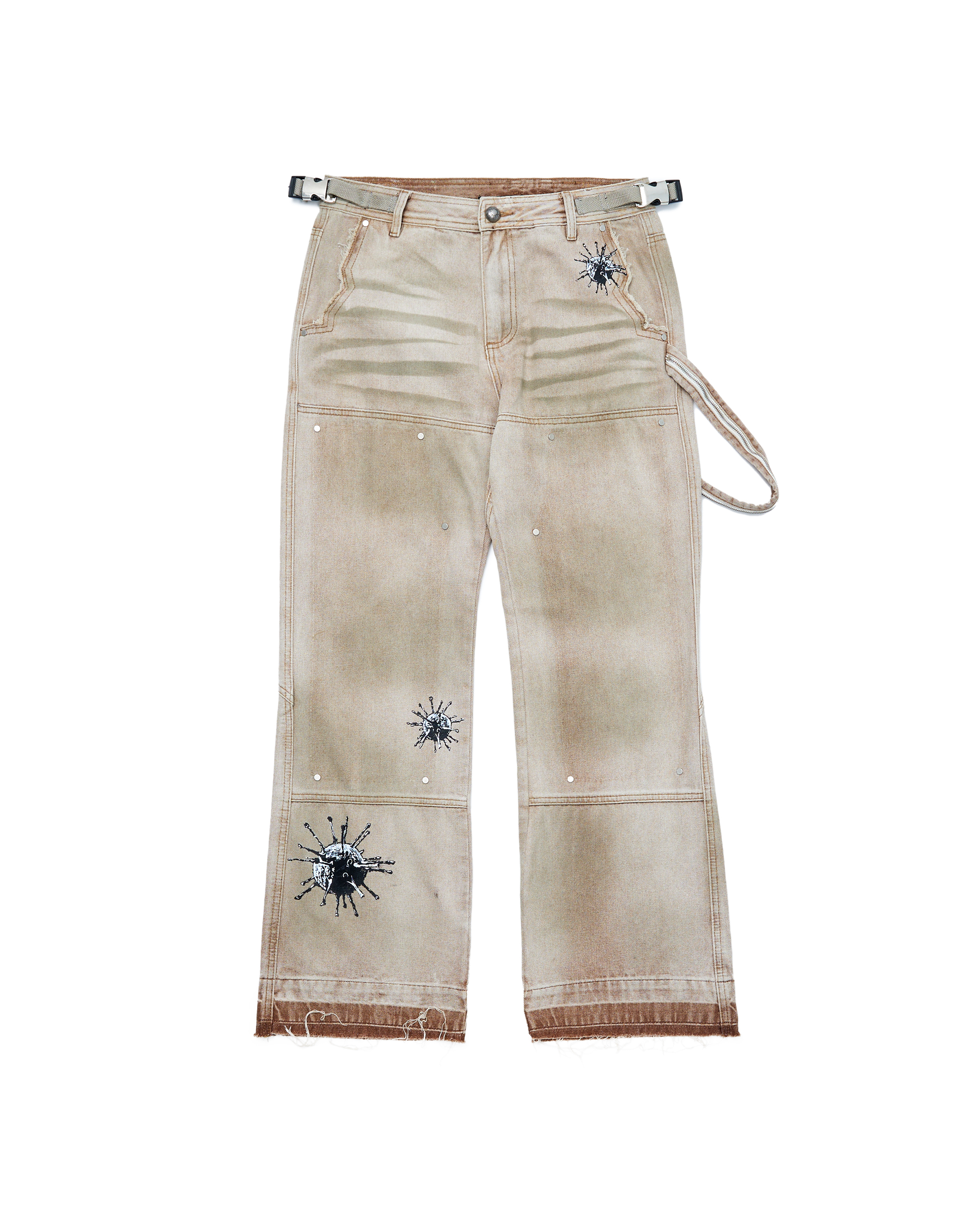 VIRUSWORLD 手繪丹寧褲