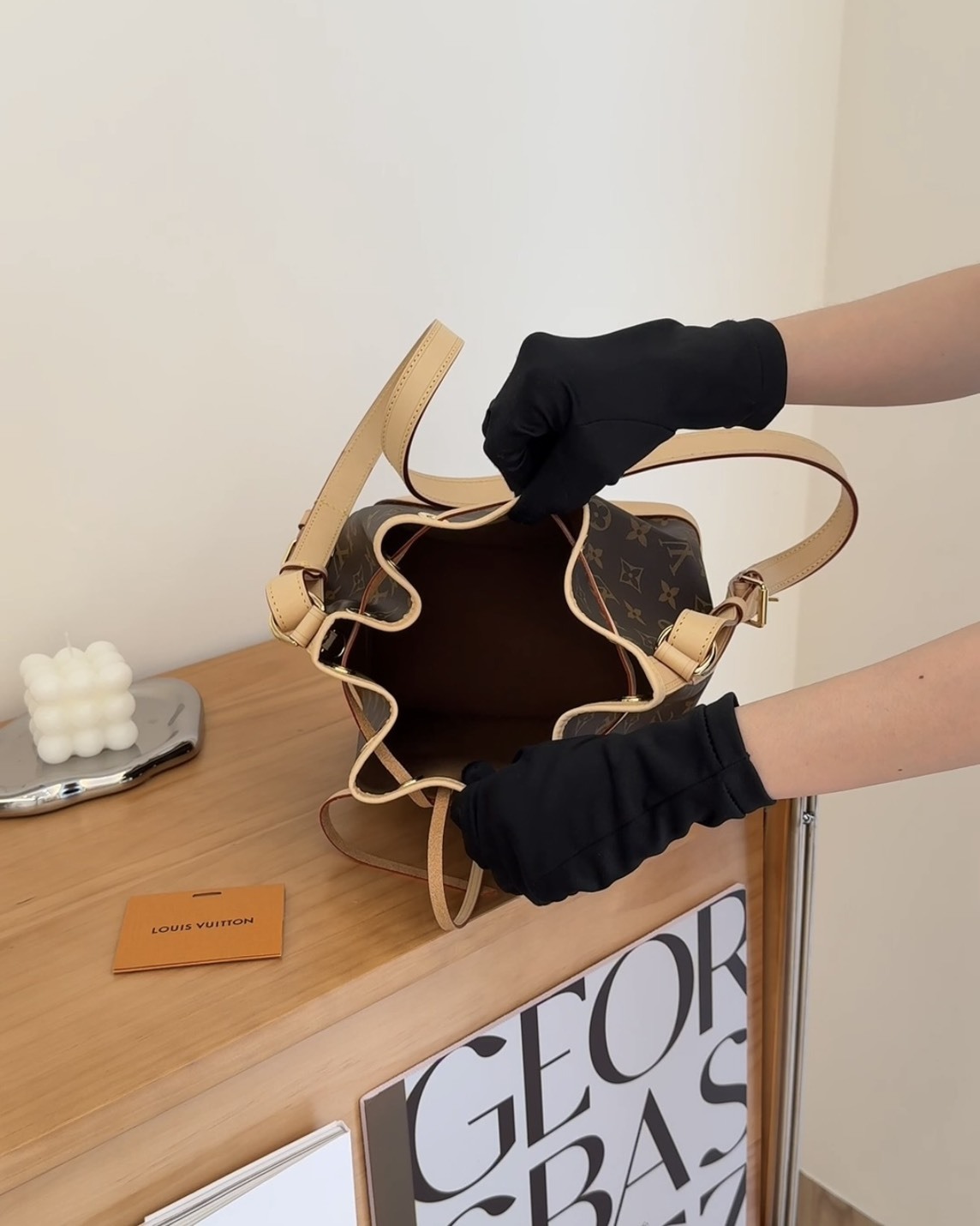 LV｜NOE BB 抽繩水桶包 25年歐 棕色老花 M46983