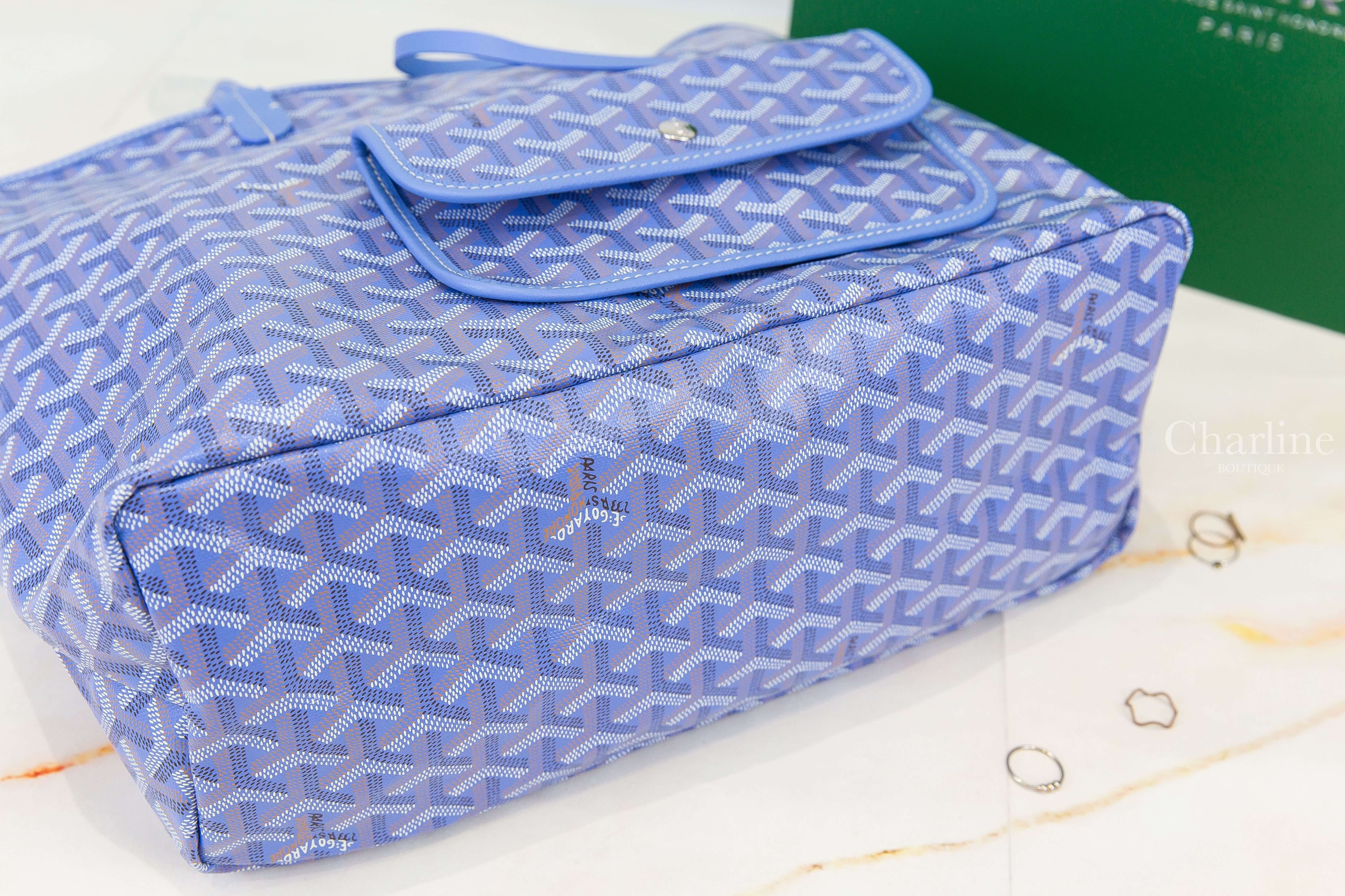 Goyard Saint Louis PM Bag 2025 限定色鳶尾紫帆布小牛皮同色提把/白底彩色花卉內裡雙面小型無拉鍊托特包-Charline Boutique 精品代購