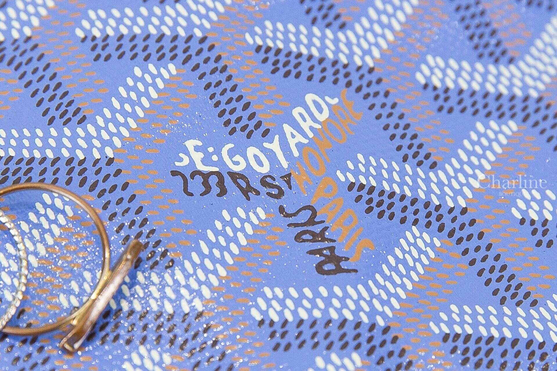 Goyard Saint Louis PM Bag 2025 限定色鳶尾紫帆布小牛皮同色提把/白底彩色花卉內裡雙面小型無拉鍊托特包