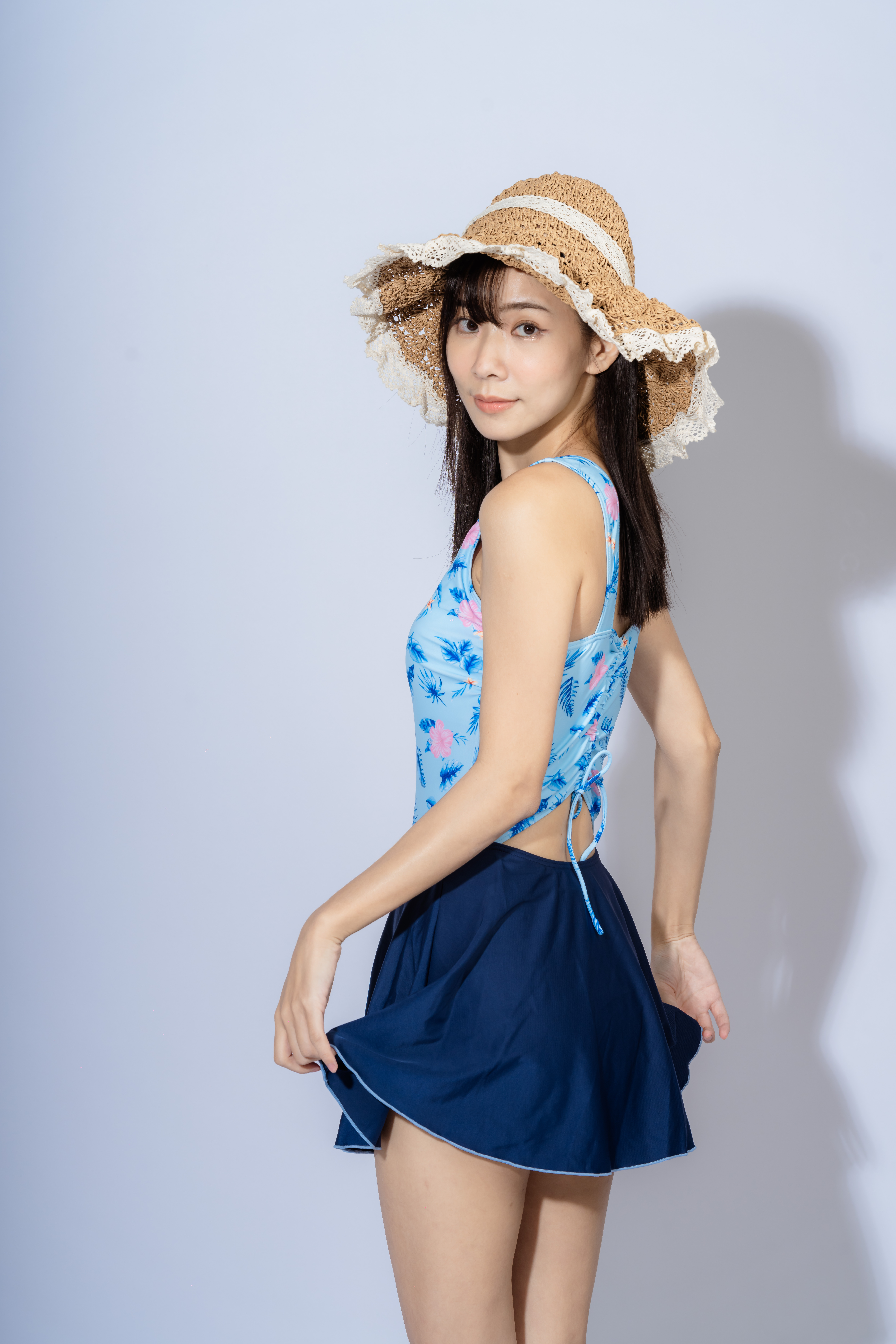 YA572-大女連身裙裝-花
