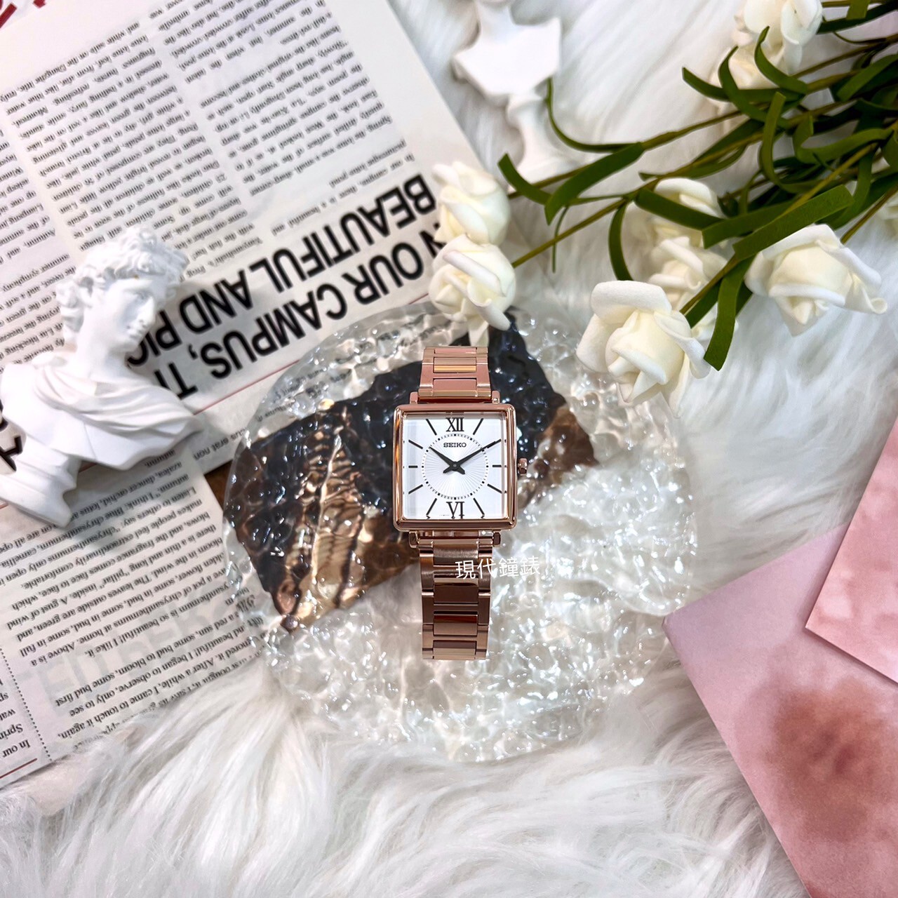 【SEIKO 】CS系列方形時尚腕錶(玫瑰金) 4N30-00N0K  25.1mm 現代鐘錶