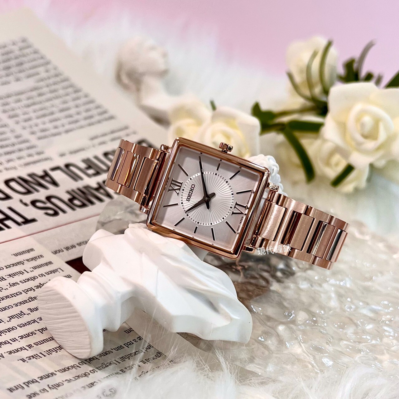 【SEIKO 】CS系列方形時尚腕錶(玫瑰金) 4N30-00N0K  25.1mm 現代鐘錶