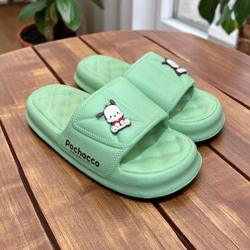 24053-PC Sanrio PC 狗厚底格紋拖鞋 #KM24-SPC80124 綠色