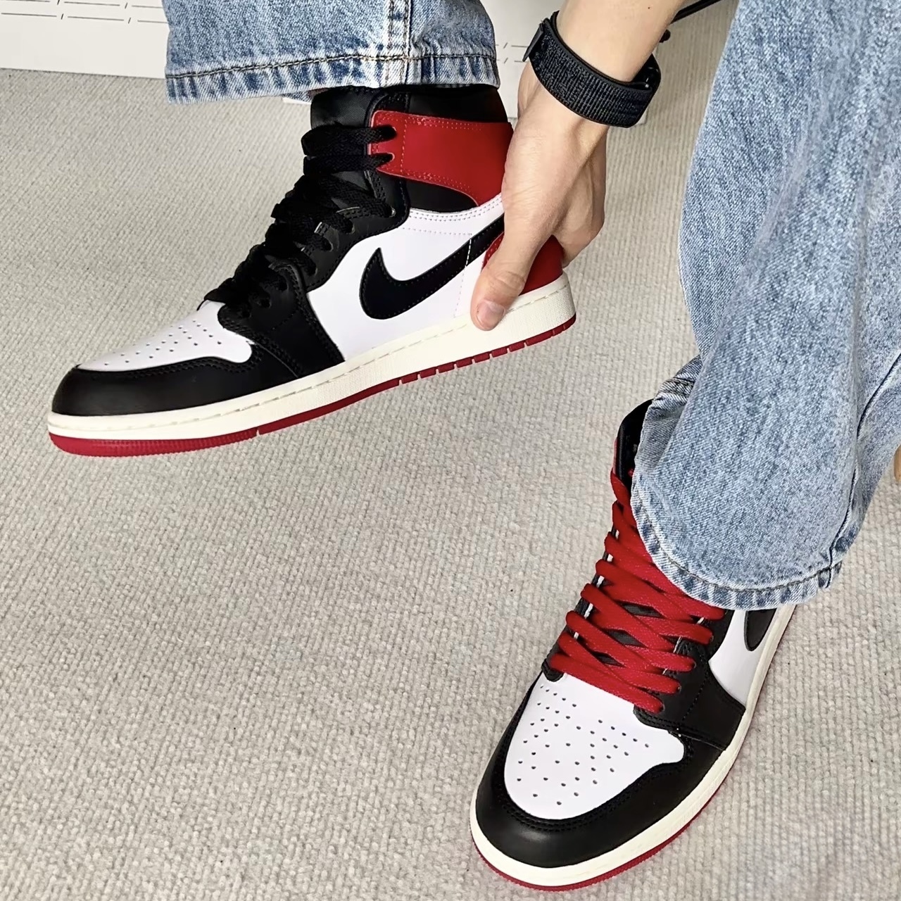 NIKE AIR JORDAN 1 OG 黑紅腳趾 高筒鞋 喬丹 耐吉 DZ5485-106