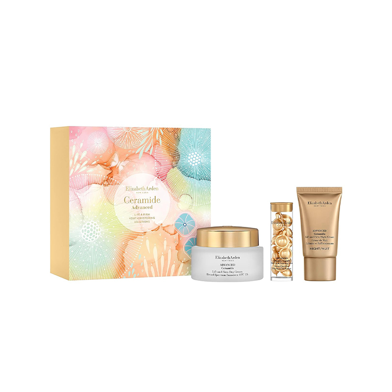 Elizabeth Arden 雅頓金膠三件套（金膠14粒+普拉提日霜50ml+普拉提晚霜15ml）彩盒