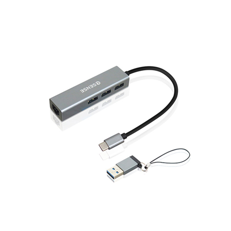 Esense Type-C 轉 RJ45+USB3.0 HUB