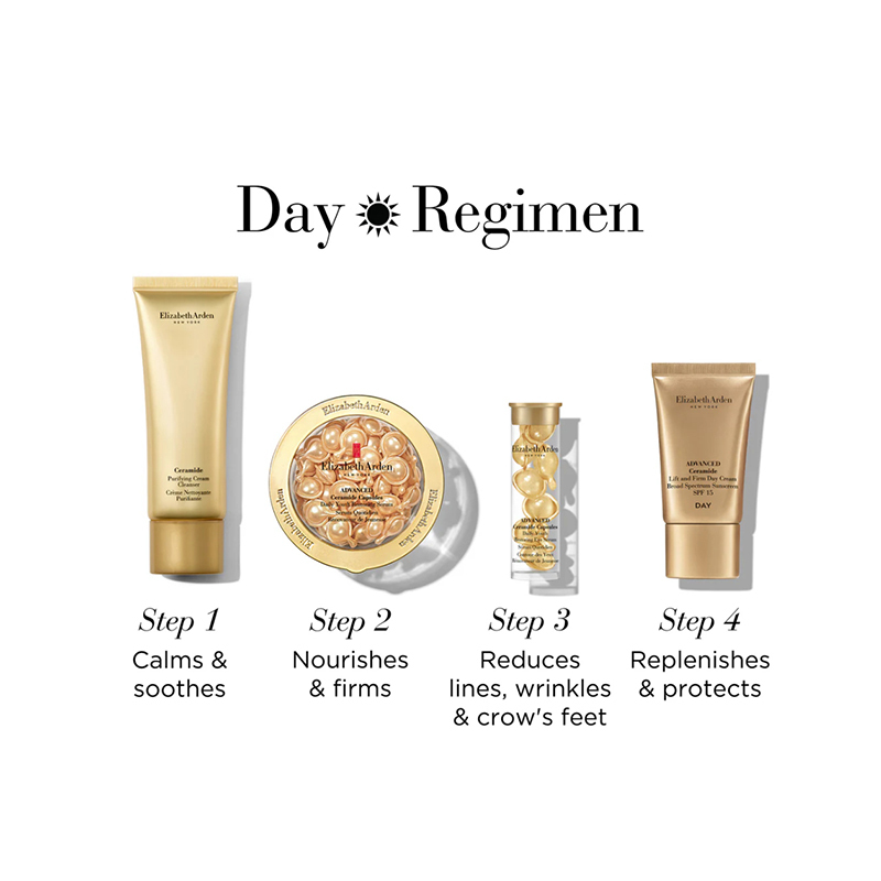 Elizabeth Arden 雅頓金膠四件套（金膠60粒+金膠7粒+金膠日霜15ml+金致洗面奶50ml）紅盒