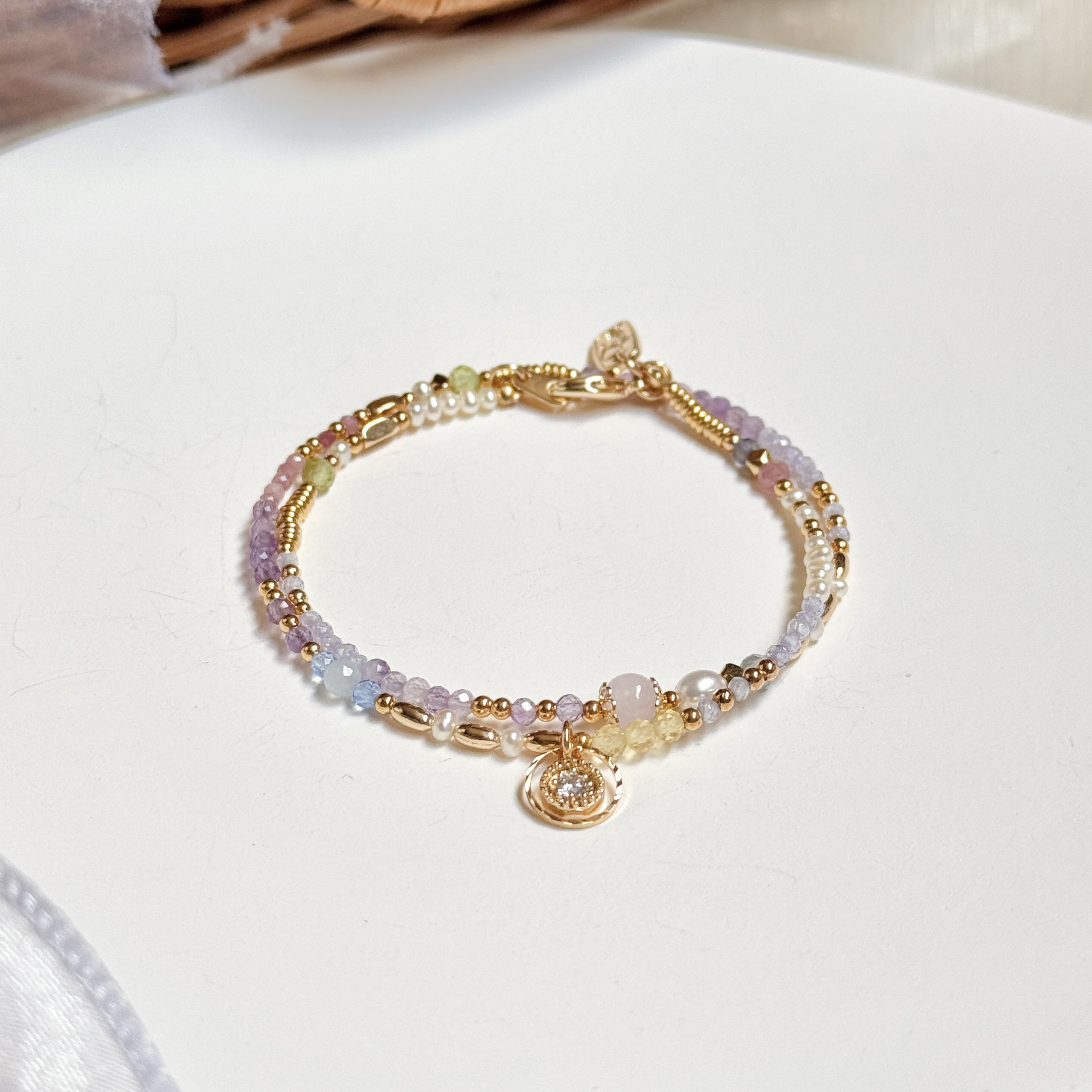 生日花 • 拾壹月拾九 • 時鐘花 – 珍珠紫水晶 – 手鍊