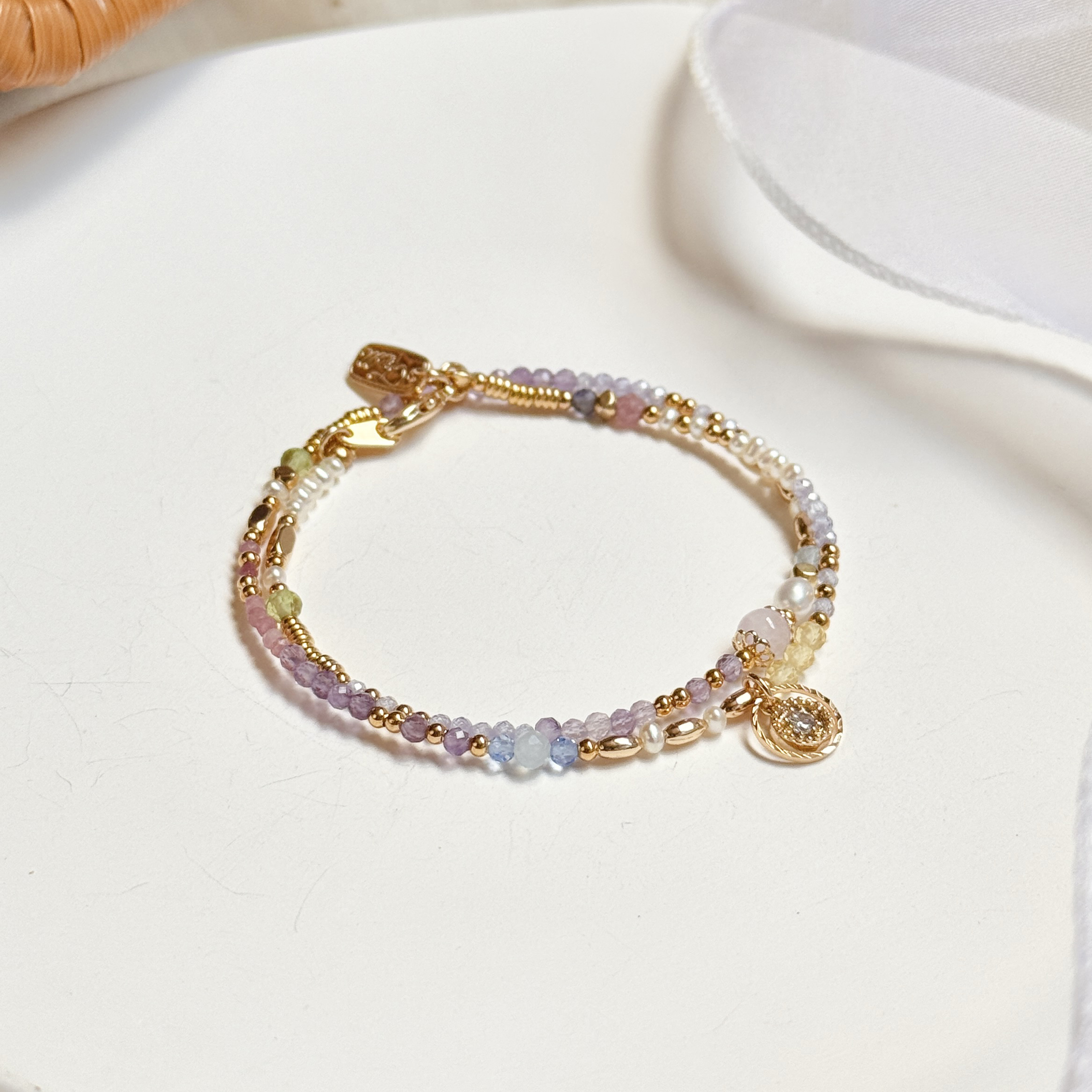 生日花 • 拾壹月拾九 • 時鐘花 – 珍珠紫水晶 – 手鍊