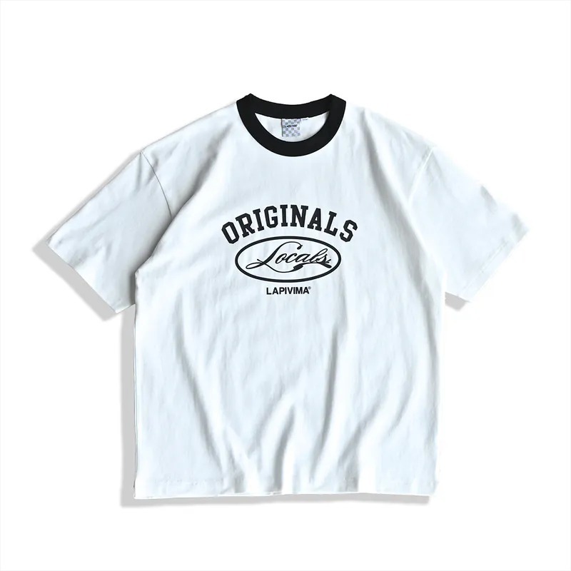 LAPRIMA 撞色螺紋印花短袖TEE