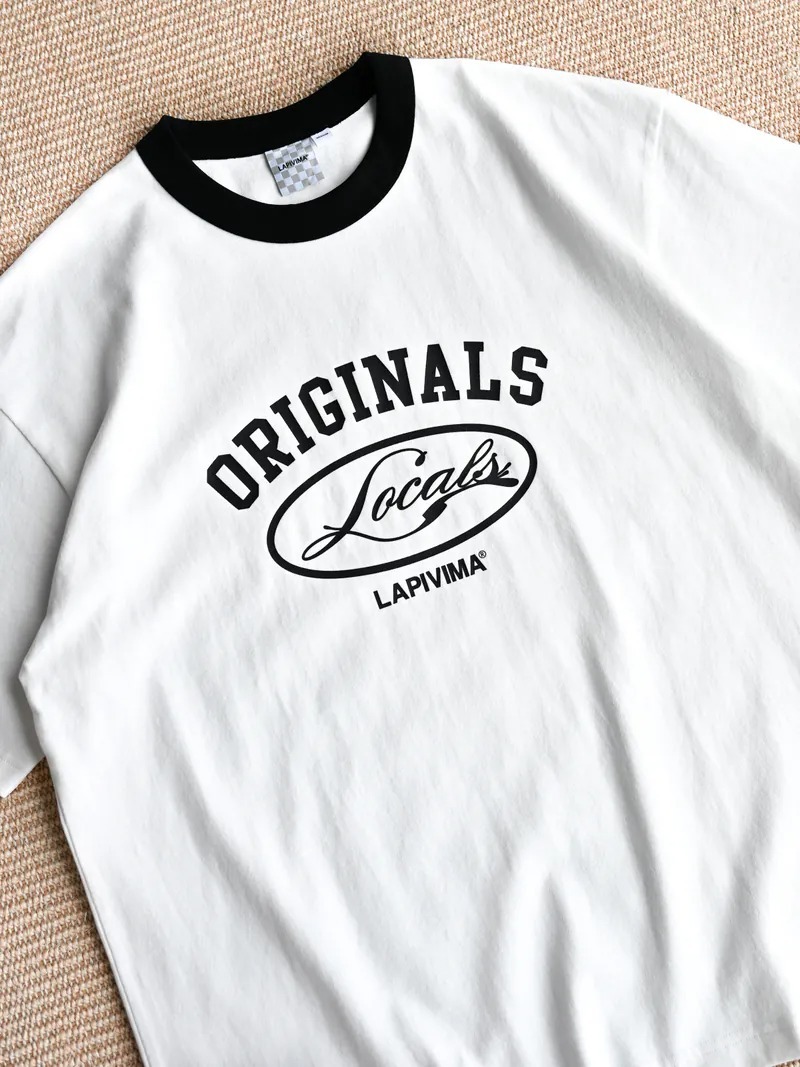 LAPRIMA 撞色螺紋印花短袖TEE