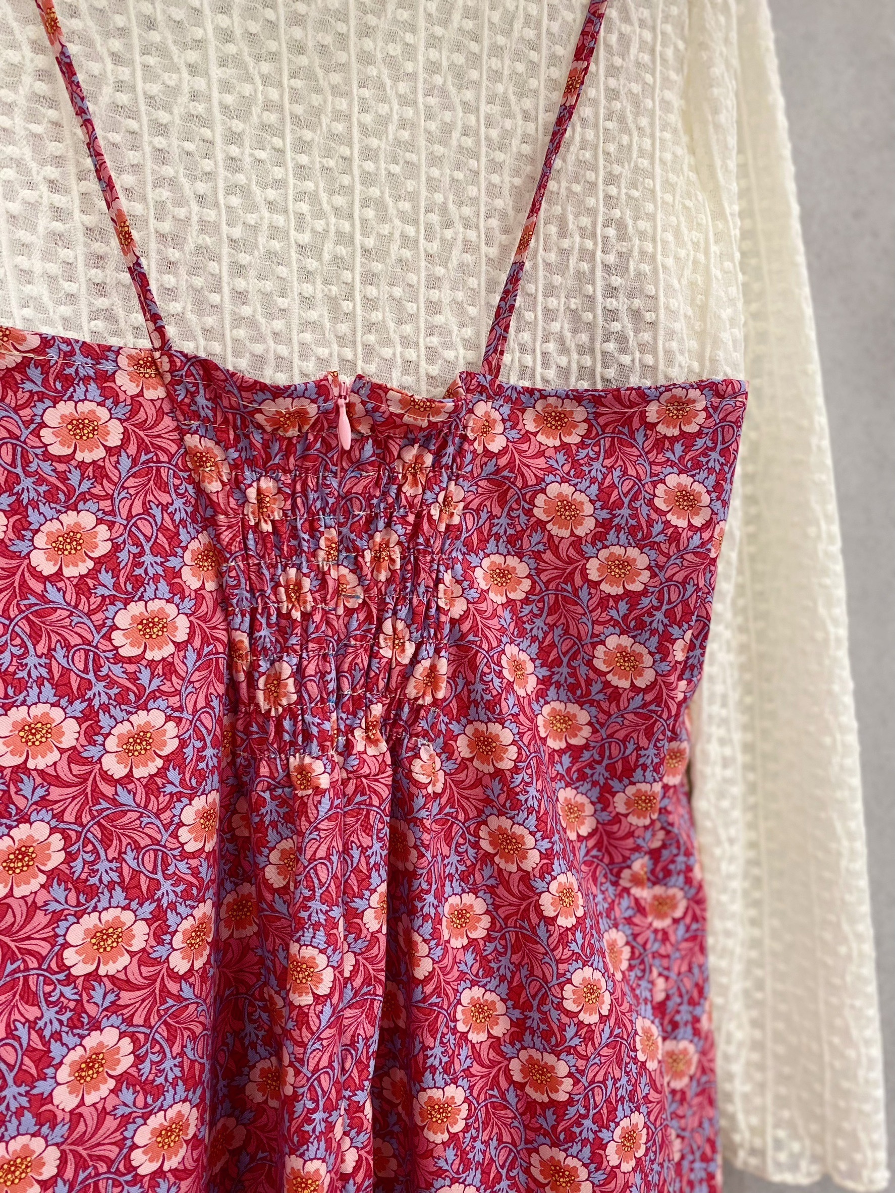 tilda桃紅花卉 媽咪典雅長洋裝(M)