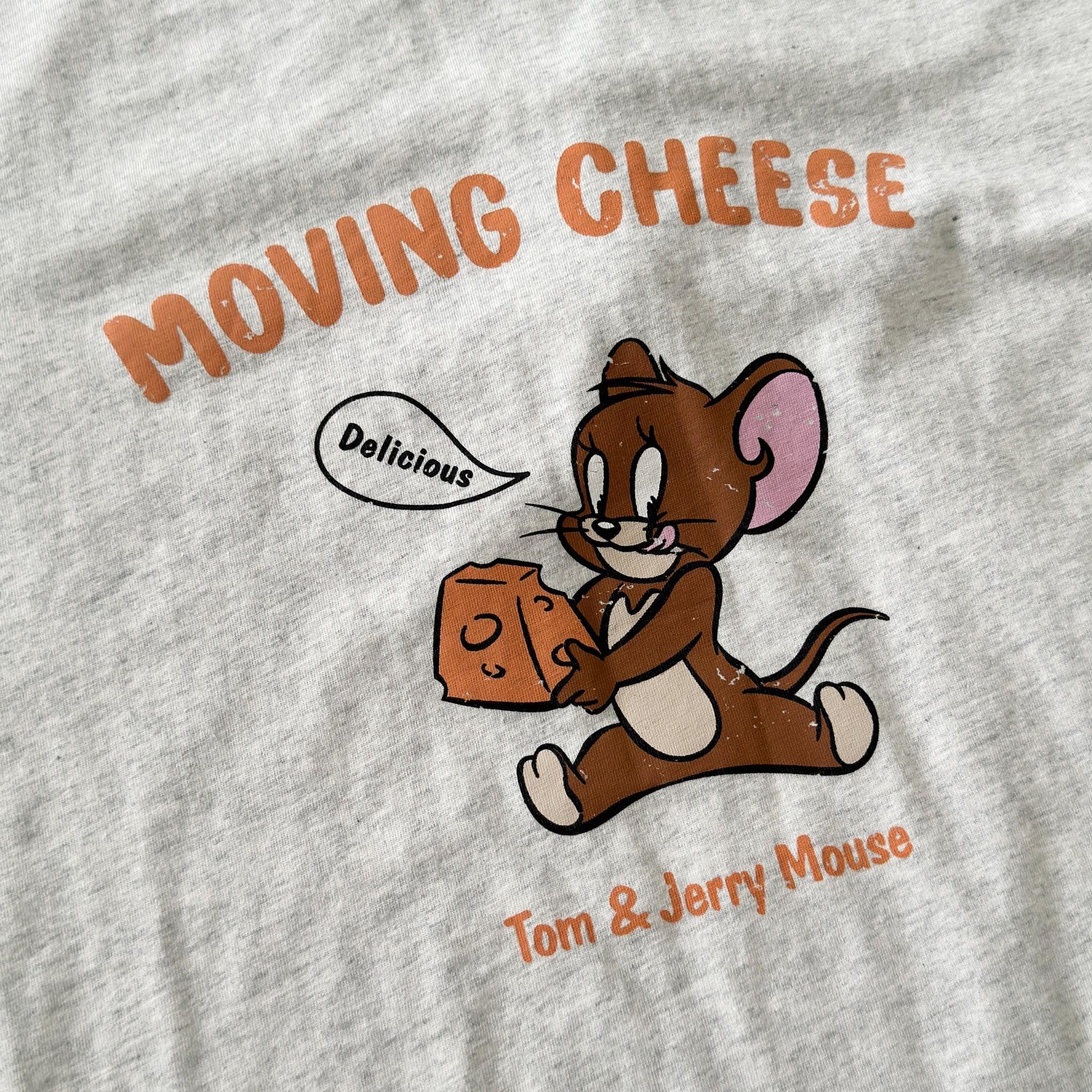 韓國短袖 MOVING CHEESE 傑利鼠印花短T 80656