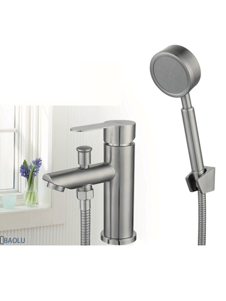 D1BL-001不銹鋼單孔面盆兩用龍頭-附蓮篷頭