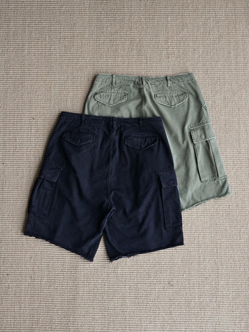 LAPRIMA 補丁破壞蠟染水洗短褲