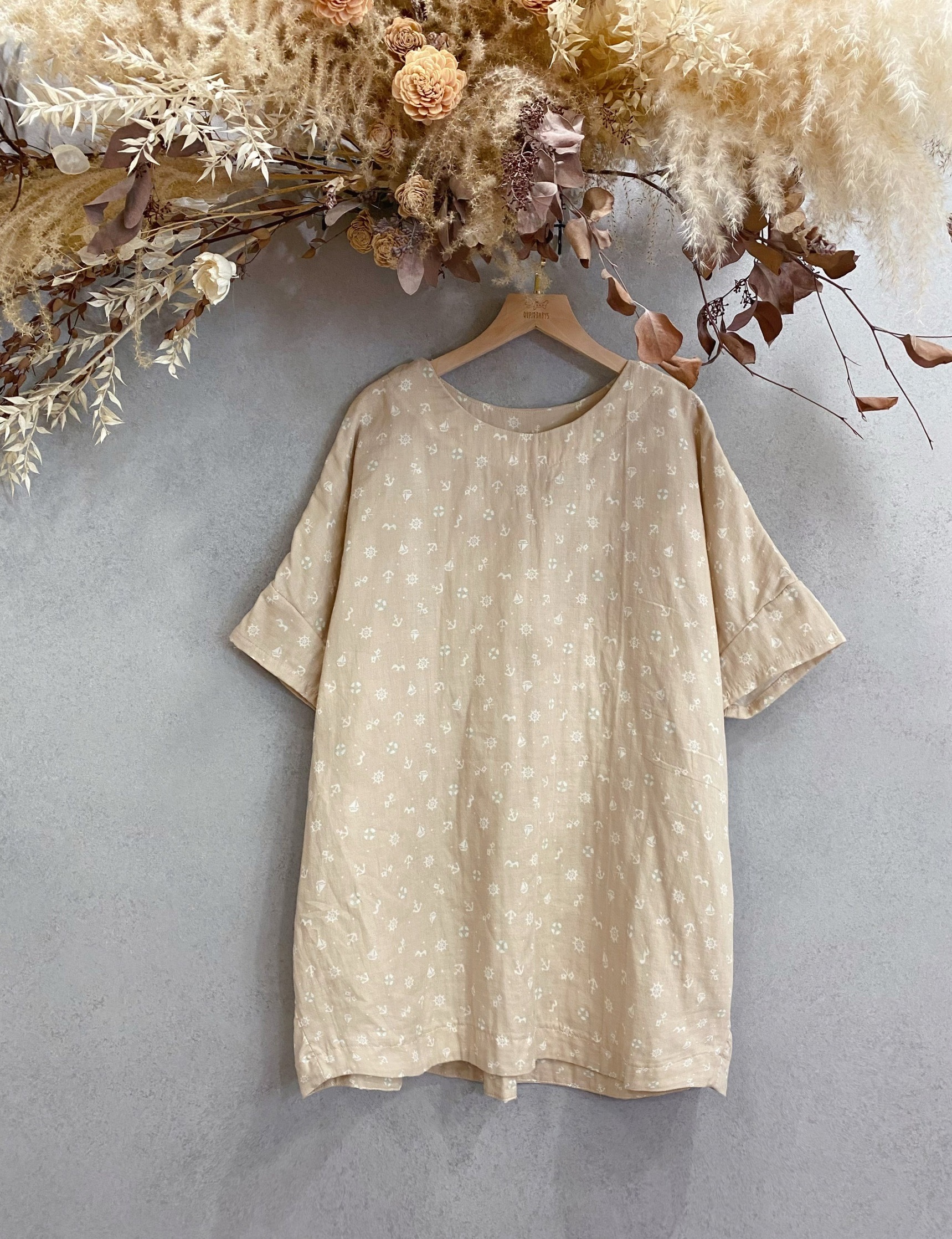 米底船錨 媽咪短袖短洋裝