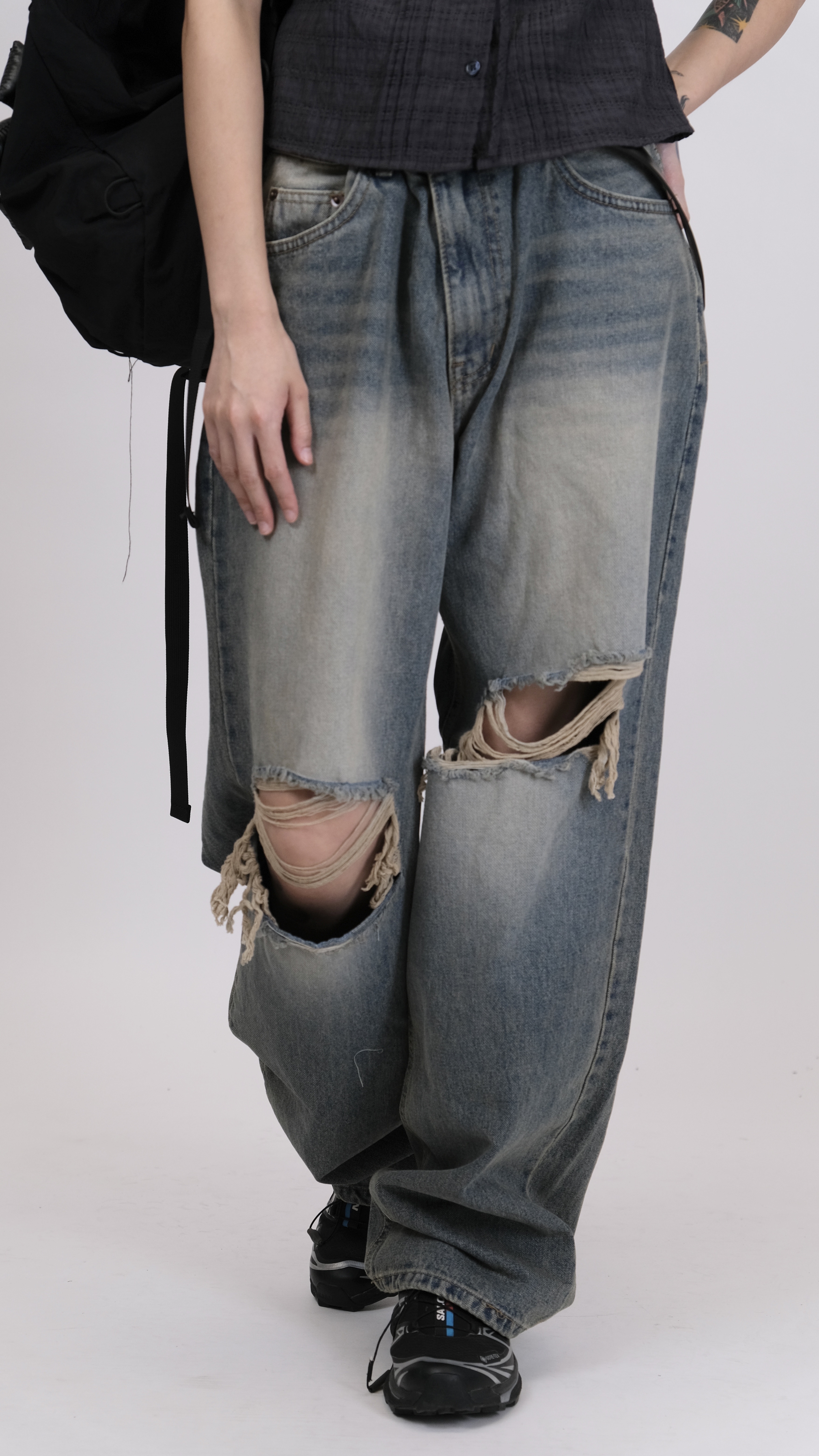 有2XL隨性小破爛牛仔褲