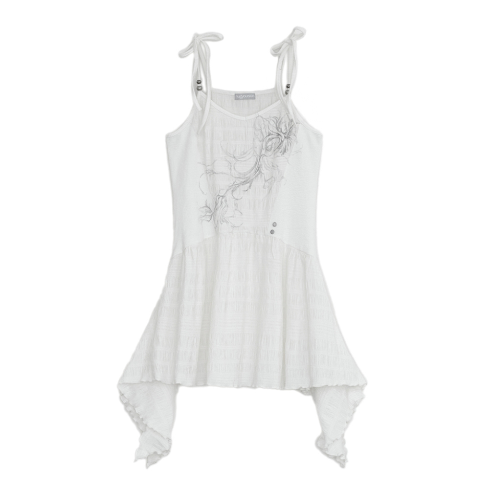 【hug your skin】25ss Flayered v-neck sleeveless HUG YOUR SKIN) Flayered v-neck sleeveless - 2col