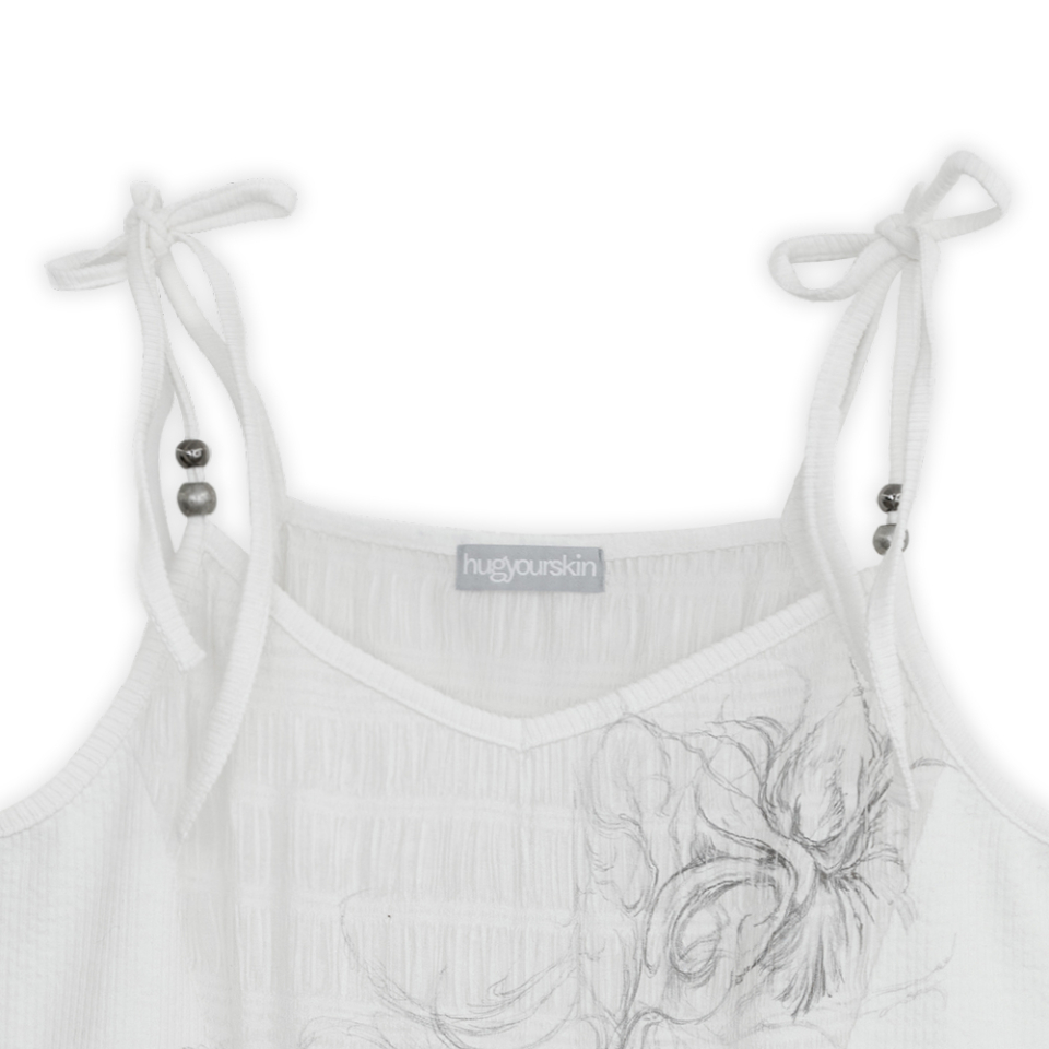 HUG YOUR SKIN) Flayered v-neck sleeveless - 2col