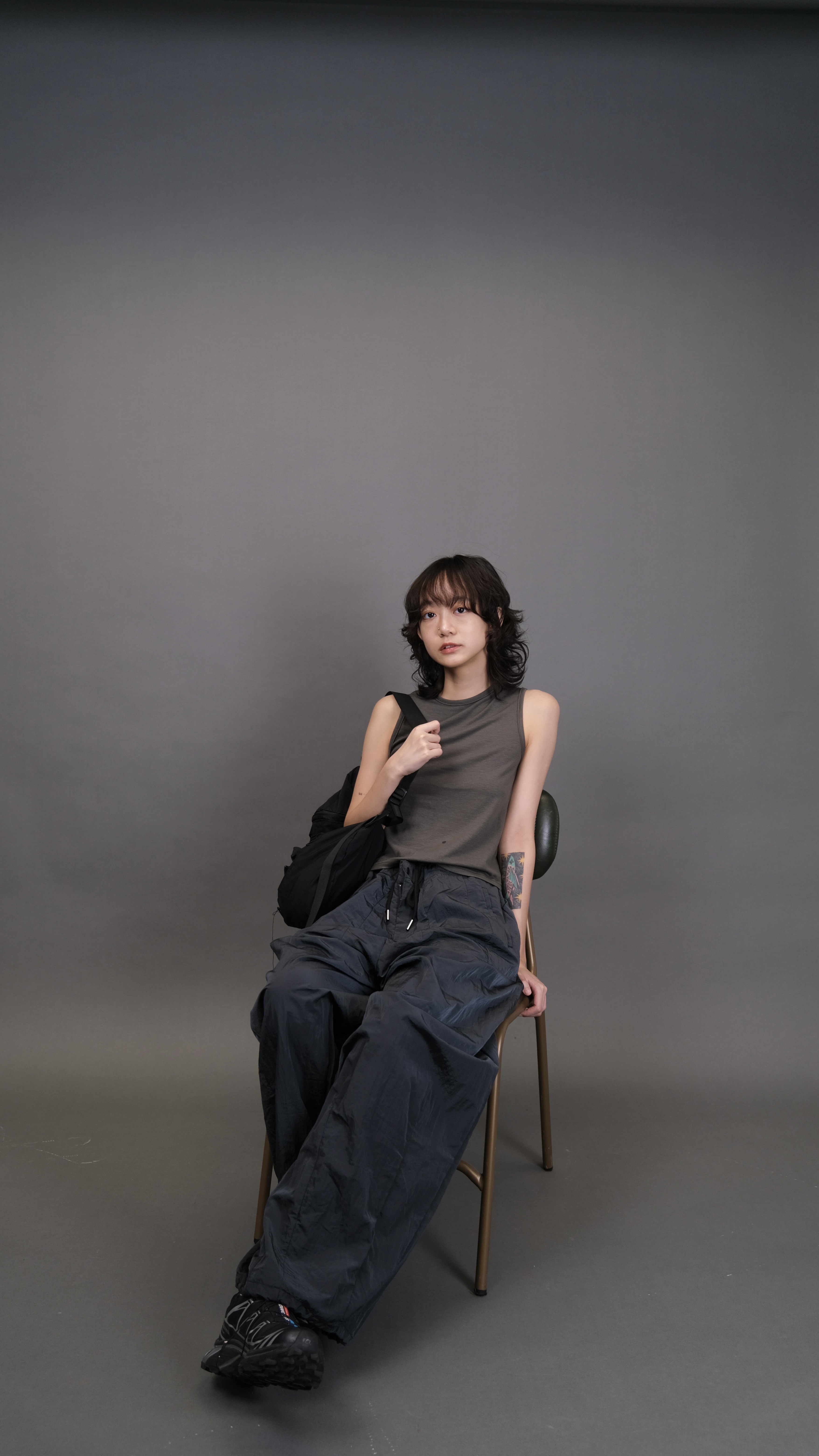 反光索索料寬鬆worker pants