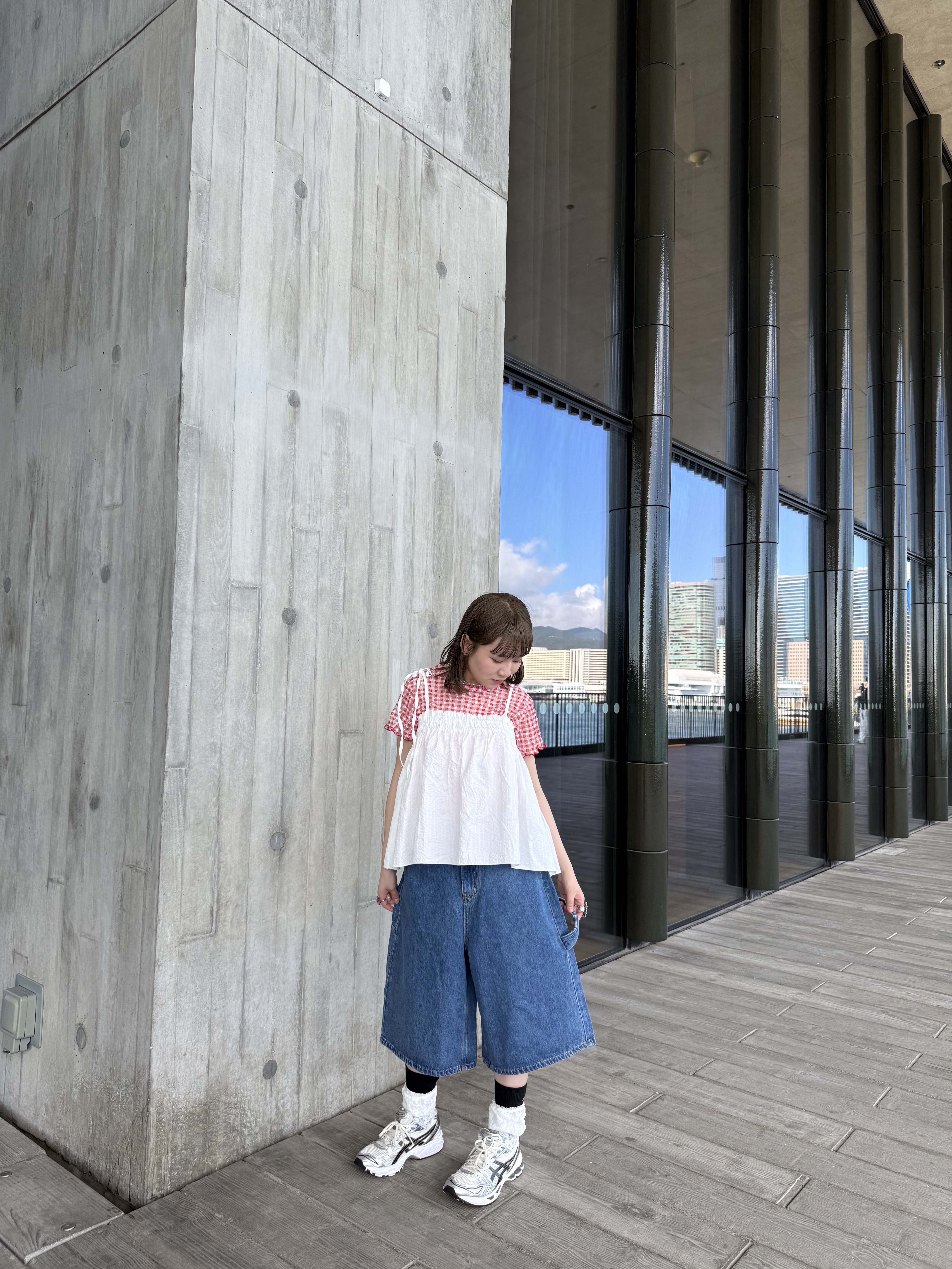 小個子後橫帶牛仔中褲