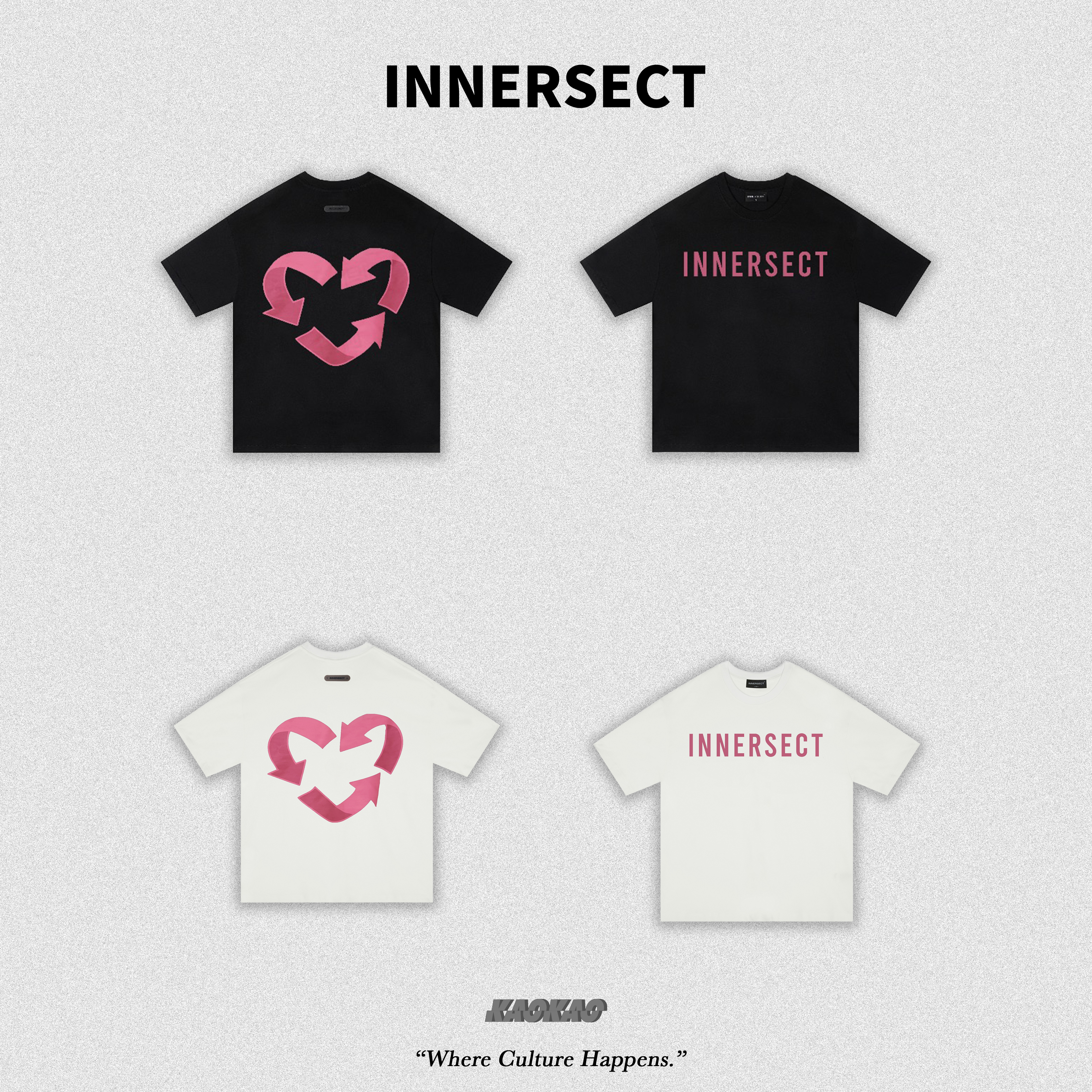 INNERSECT 三生萬物 粉色回收愛心 正反 印花短T INN25SSTTE599