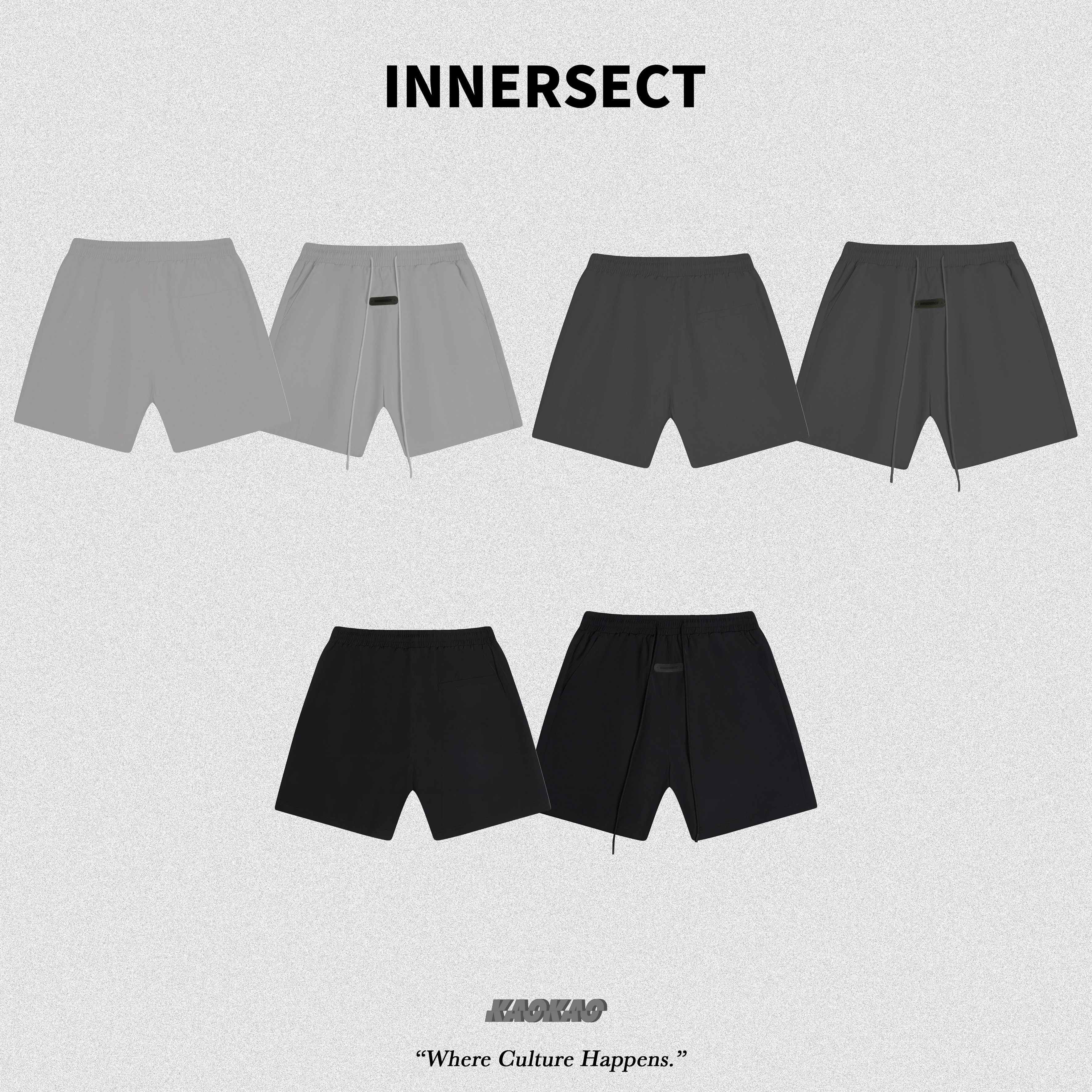 INNERSECT 三生萬物 立體logo 類尼龍短褲 INN24SSBSP057