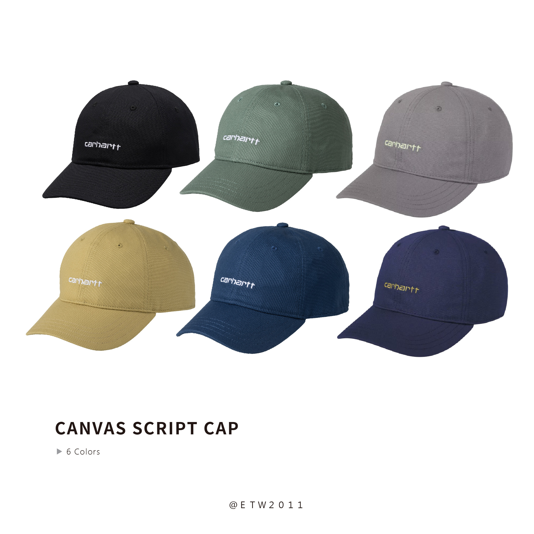 ☆ETW☆【EASY TO WEAR】歐版 CARHARTT WIP Canvas Script Cap 電繡 刺繡 經典 老帽 現貨