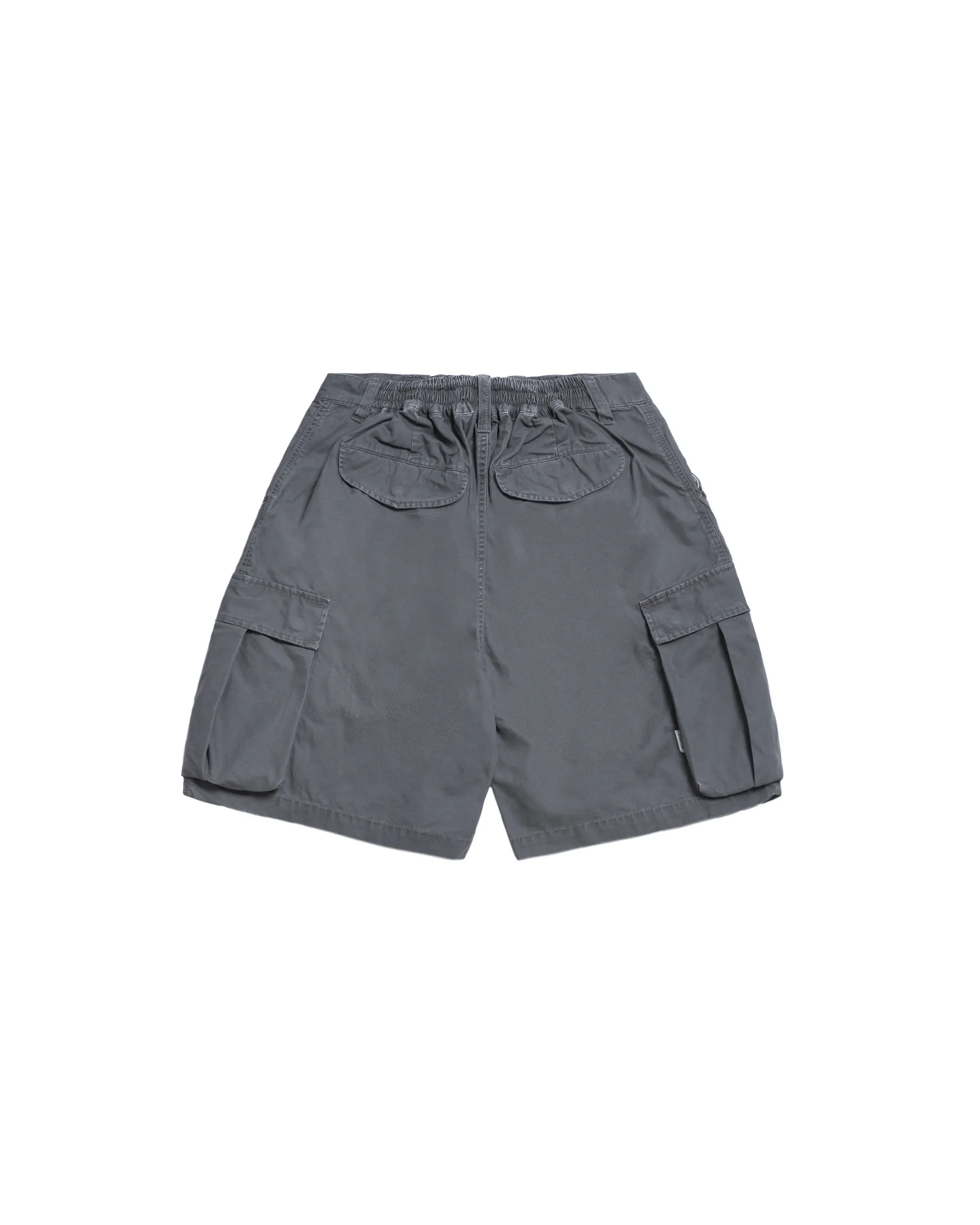 PERSEVERE WASHED DOUBLE-PLEATED CARGO SHORTS - DARK GREY
