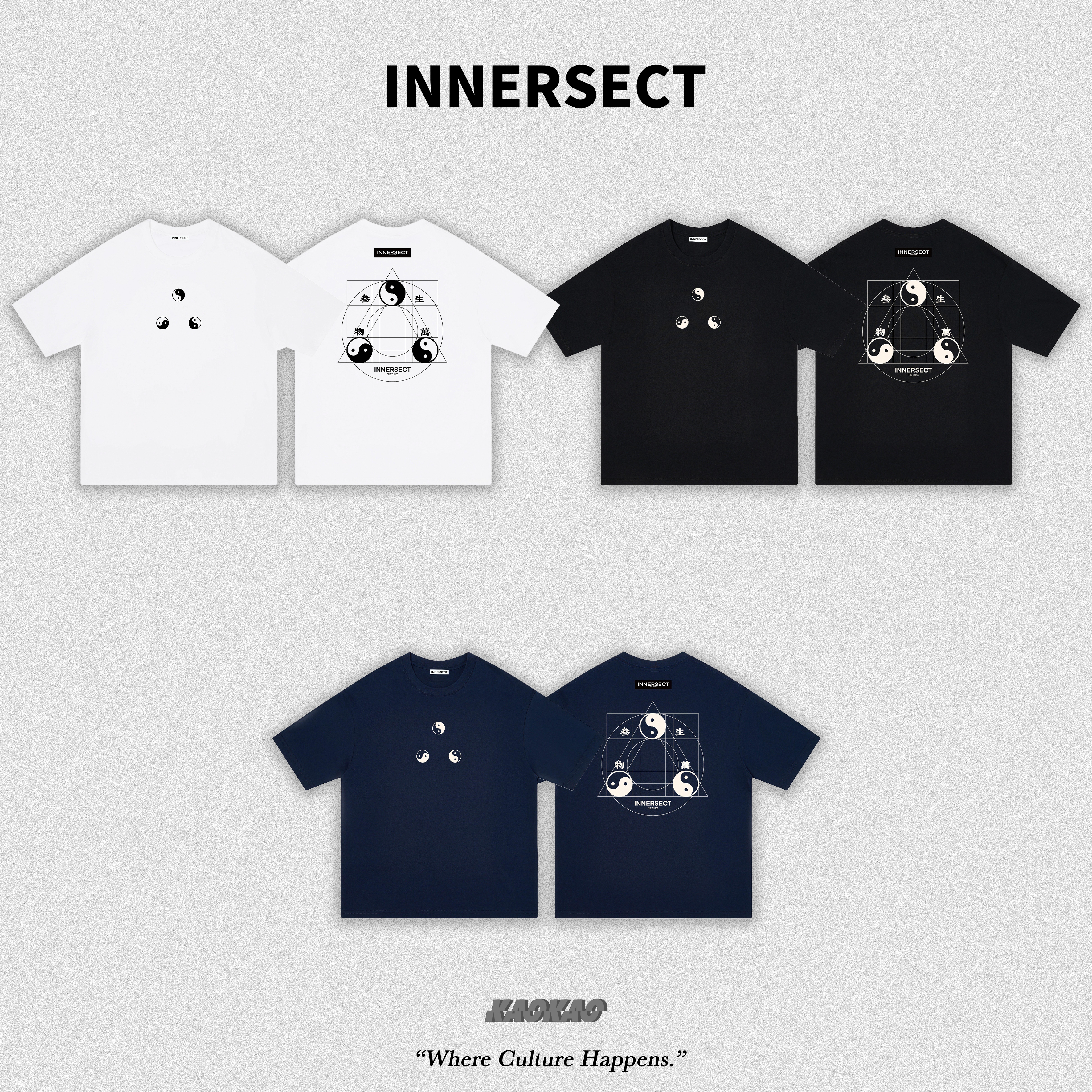 INNERSECT 三生萬物 太極比例 中文字印花短T INA25SSTTEZ010