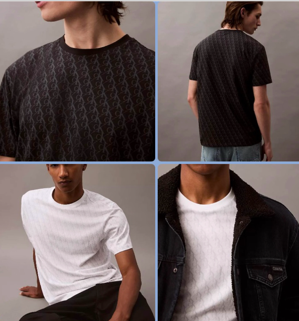 Calvin Klein CK 滿版小CK 短袖上衣 短T