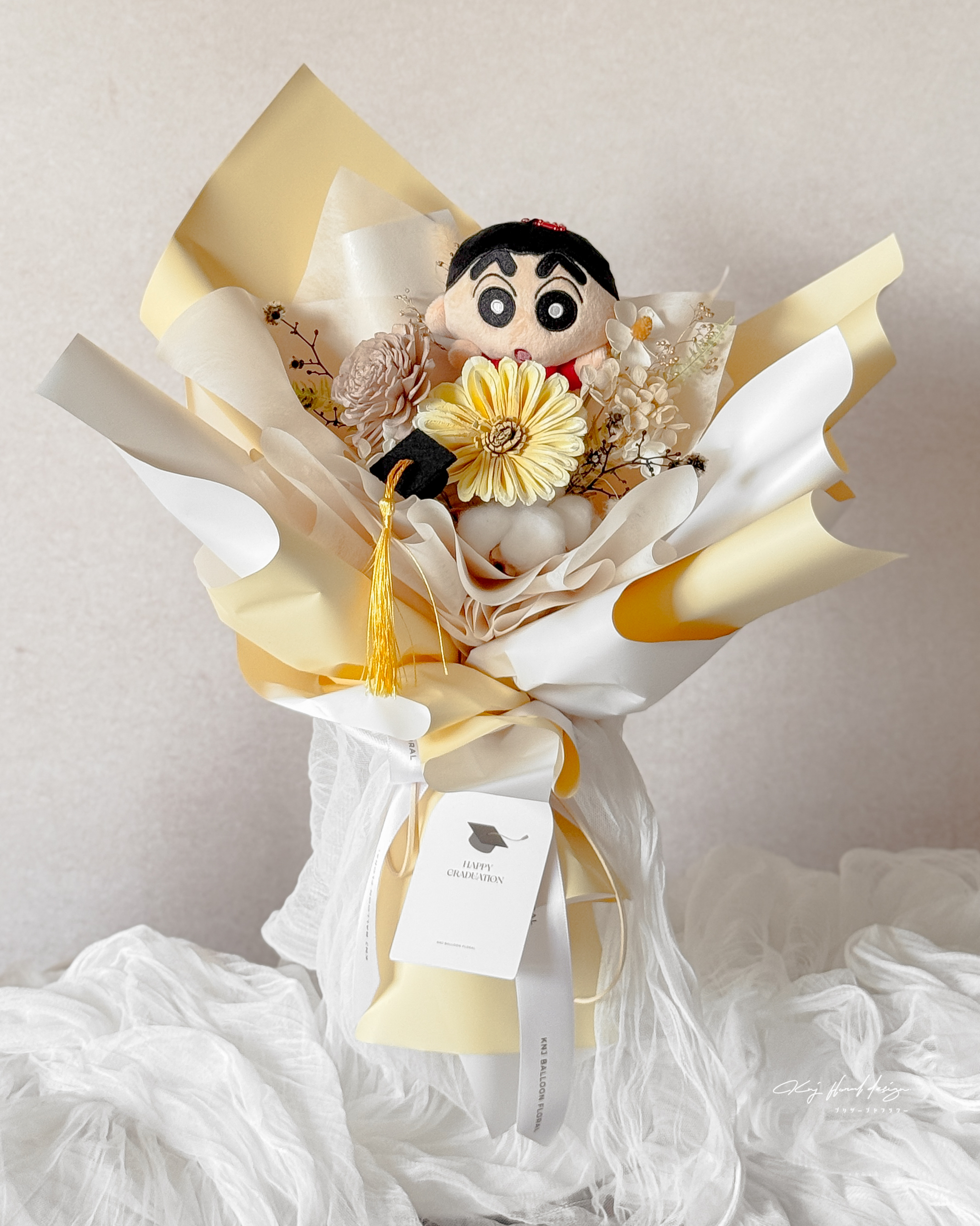 蠟筆小新畢業乾燥花束