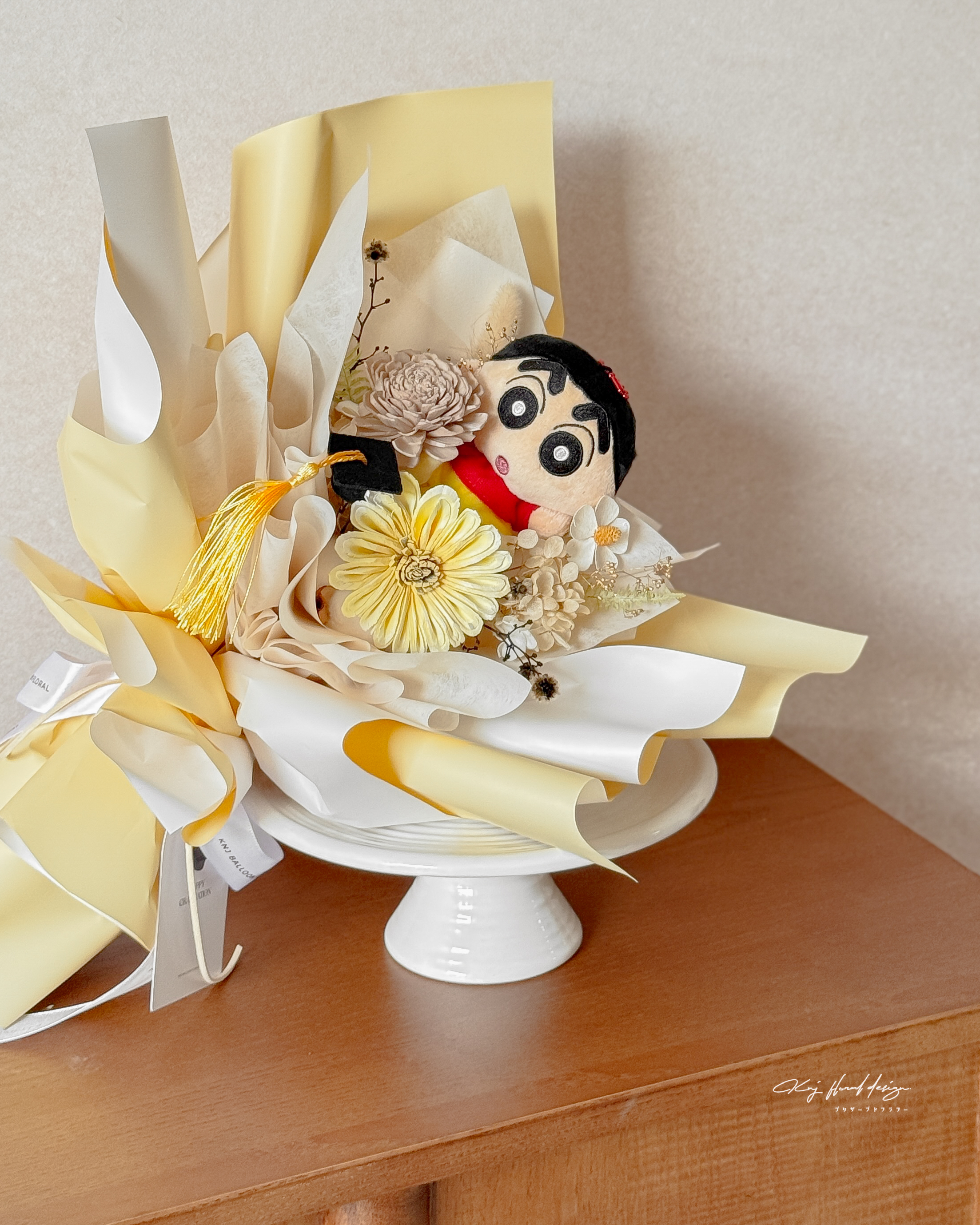 蠟筆小新畢業乾燥花束